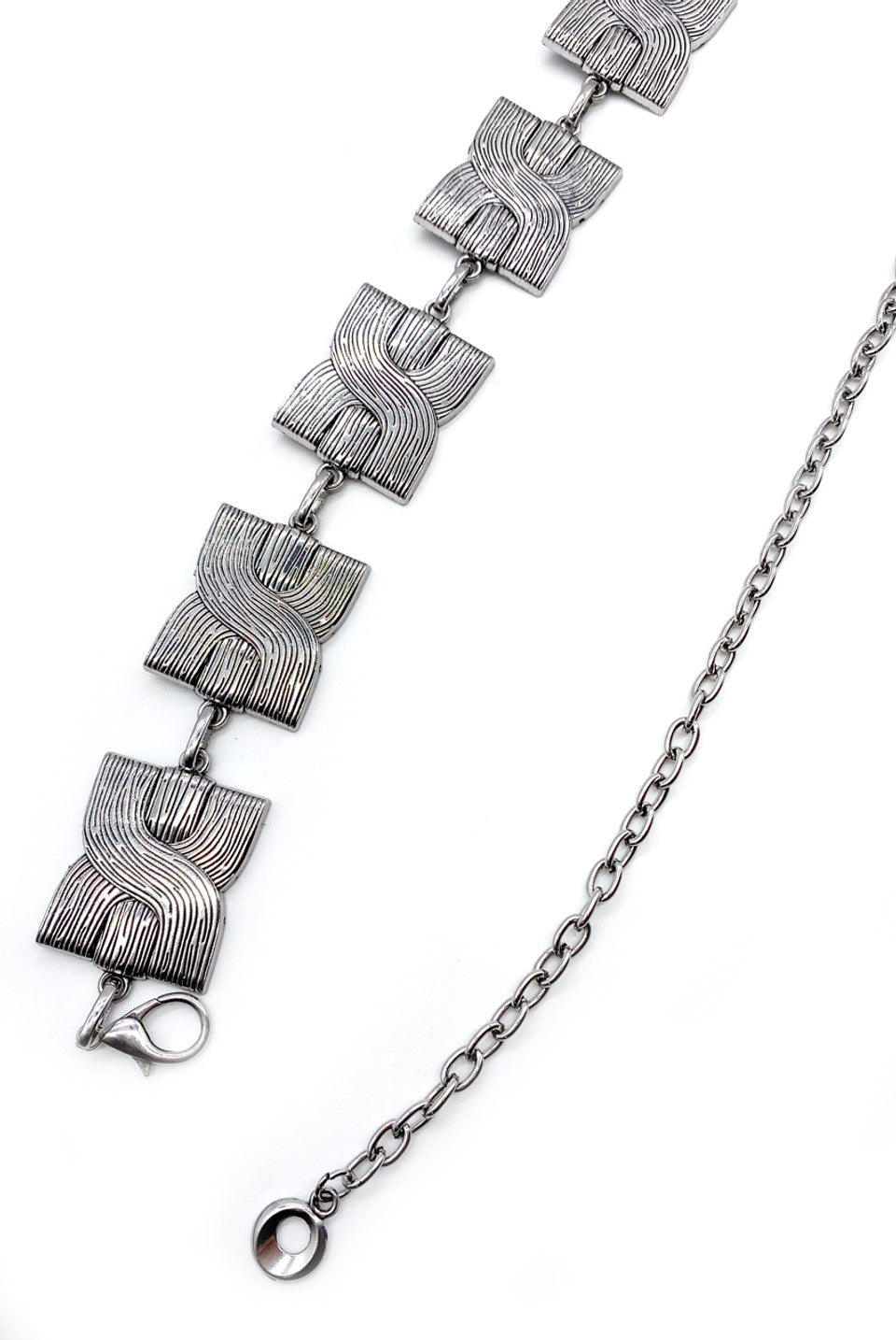 Silver Square Vintage Chain Belt