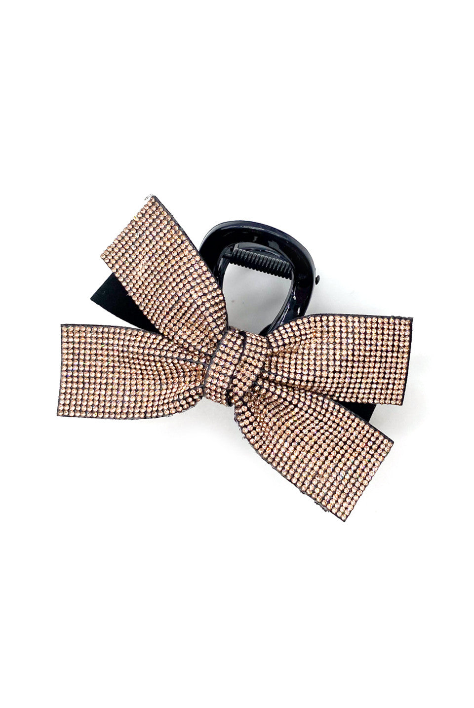 Bronze Diamante Bow Hair Claw Clip