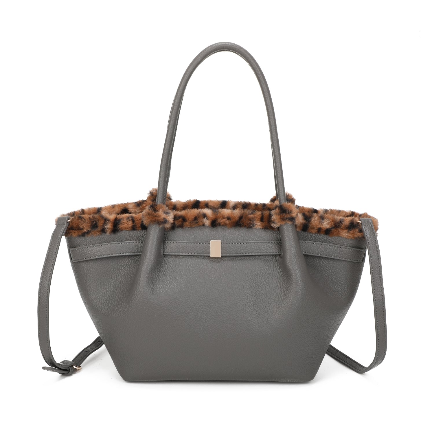 Leopard Trim Large Shoulder Bag Choose From 5 Colours