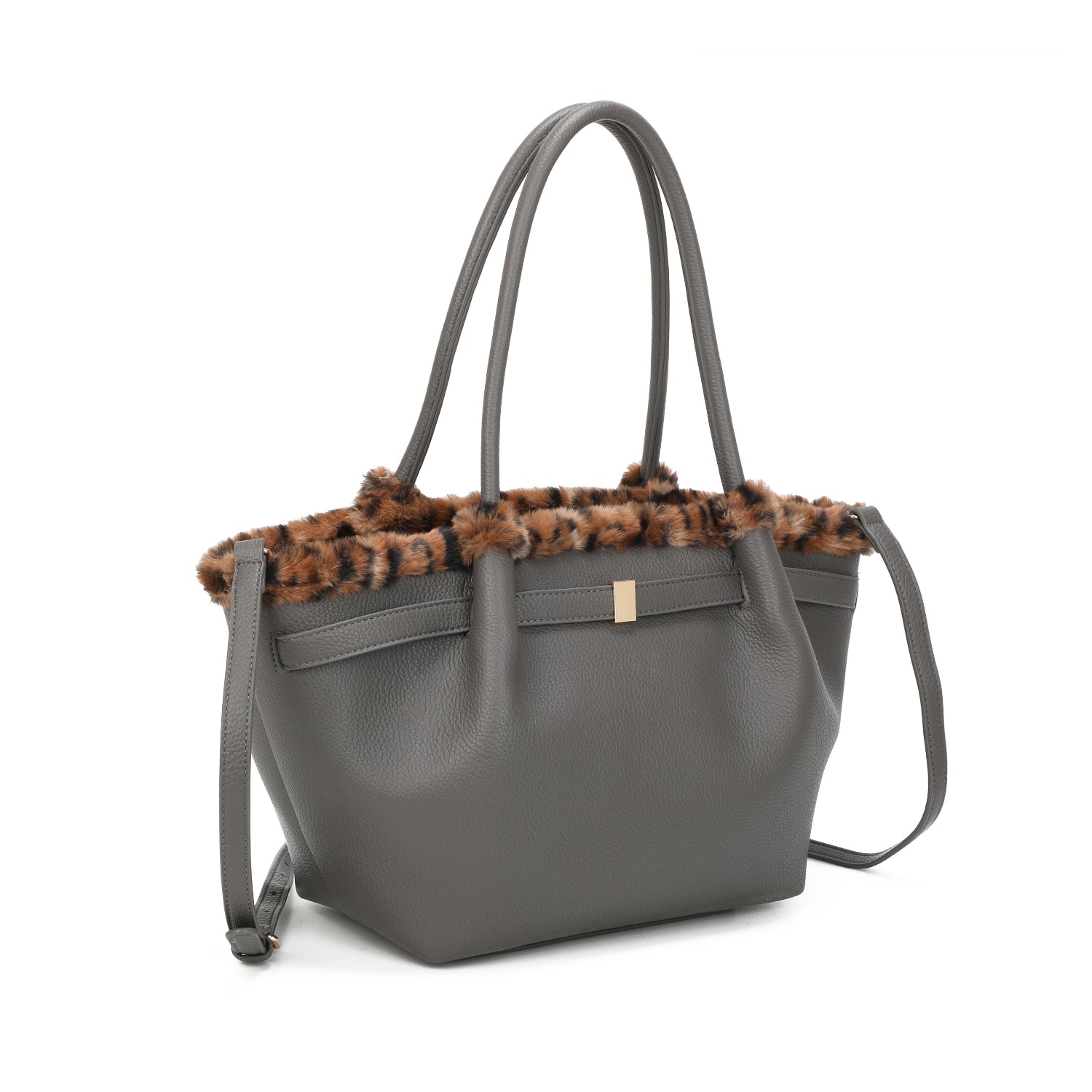 Leopard Trim Large Shoulder Bag Choose From 5 Colours