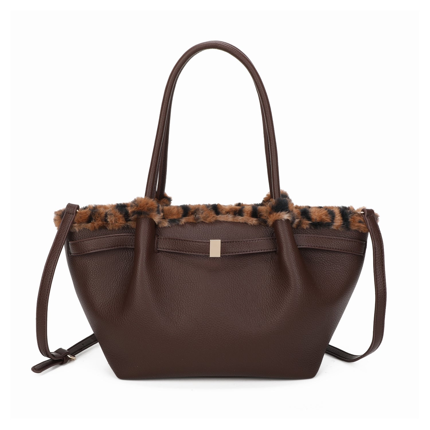 Leopard Trim Large Shoulder Bag Choose From 5 Colours