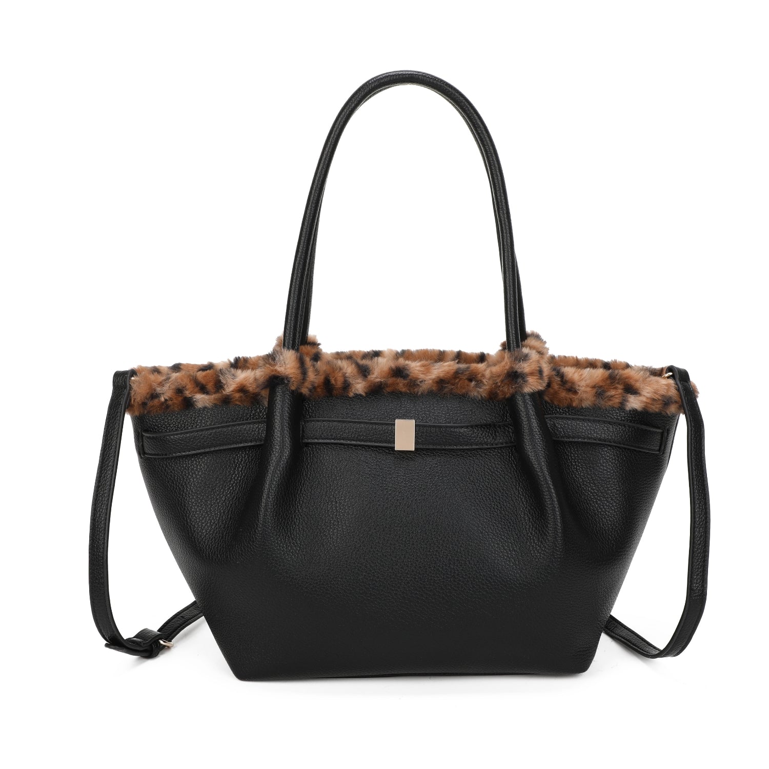 Leopard Trim Large Shoulder Bag Choose From 5 Colours