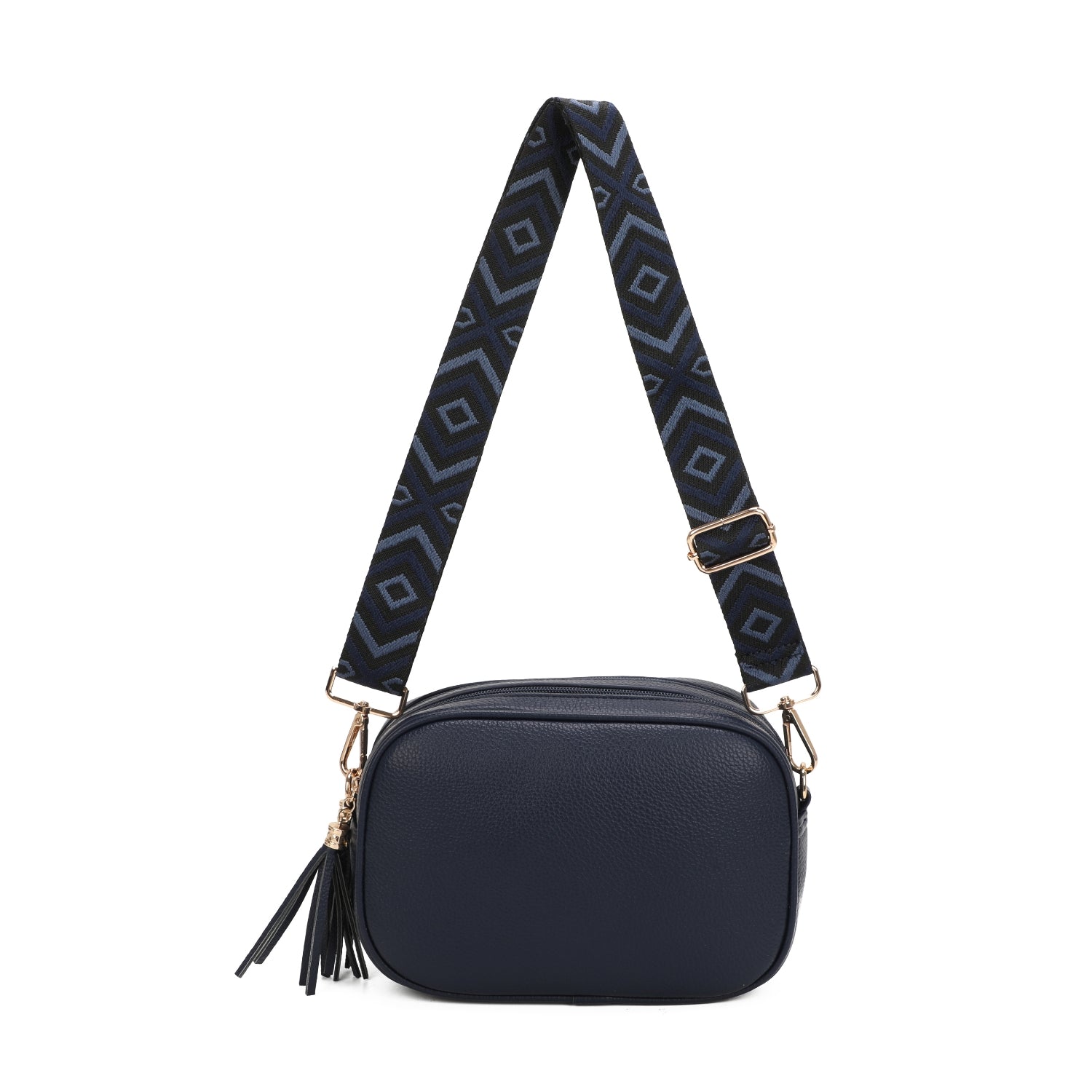 Double Zip Crossbody Printed Strap Bag Choose From 7 Colours