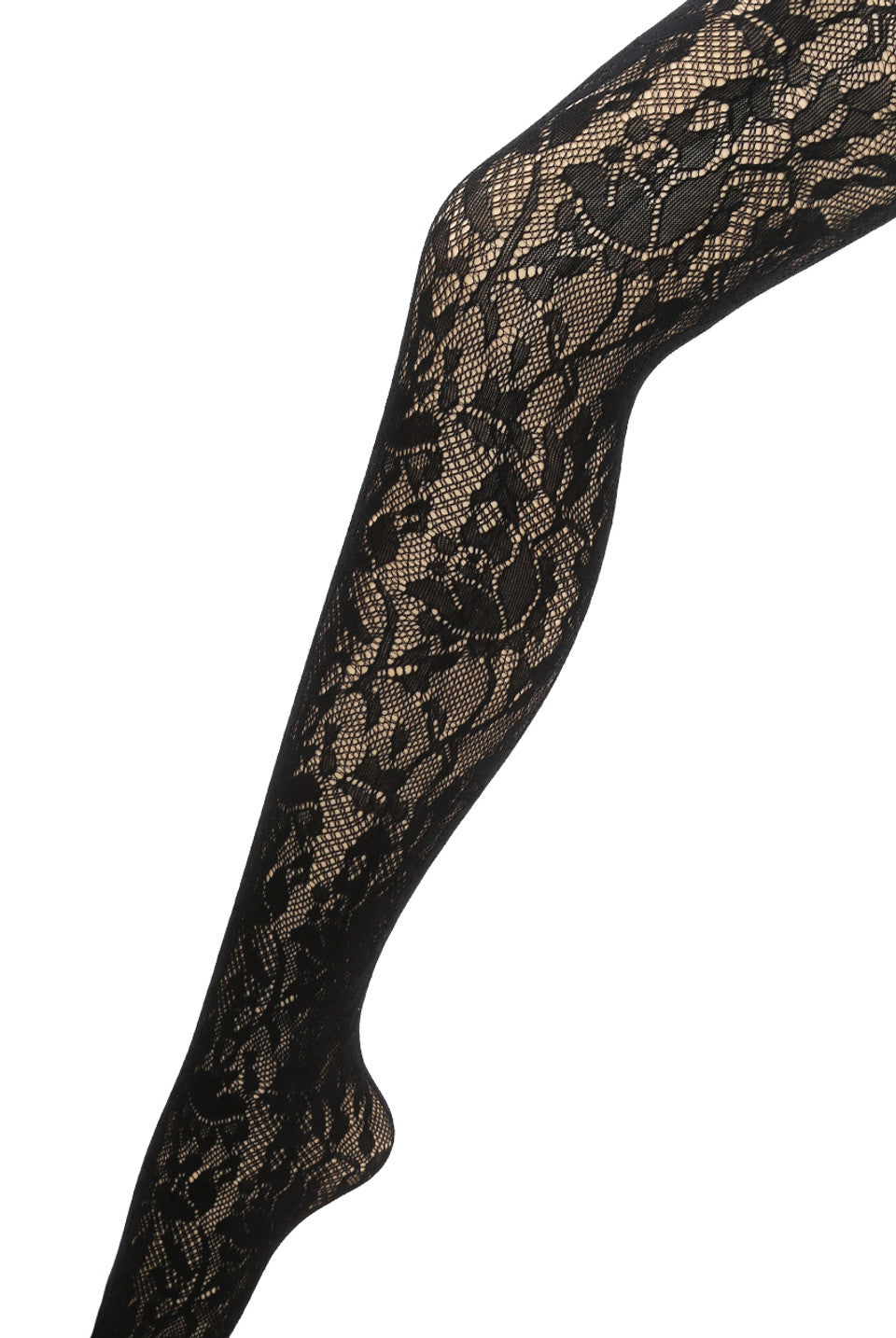 Black Floral Lace Tights
