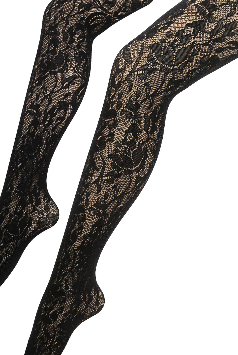 Black Floral Lace Tights