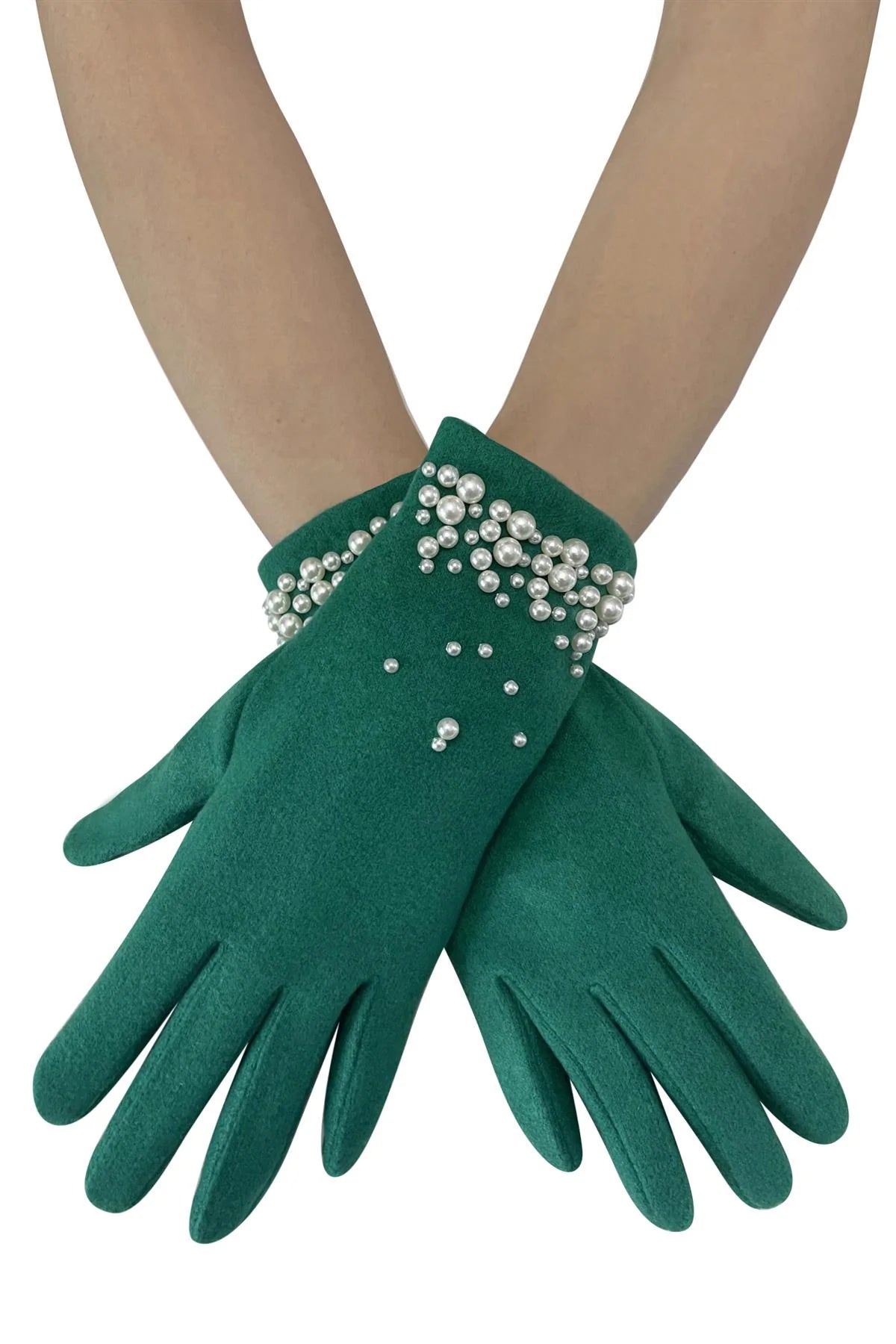 Green Pearl Edge Touch Screen Gloves