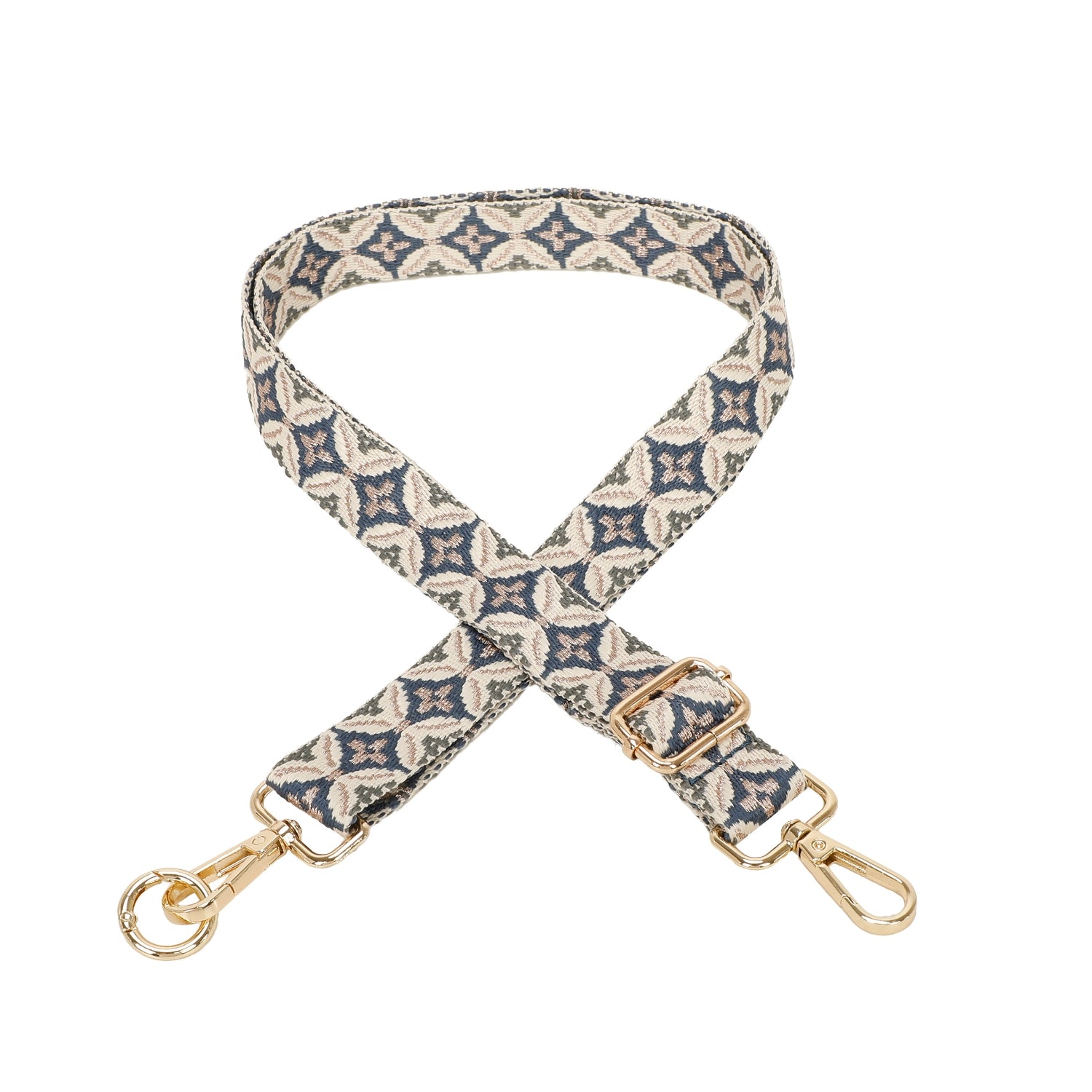 Skinny Circle Print Woven Strap Gold Hardware Choose From 3 Colours