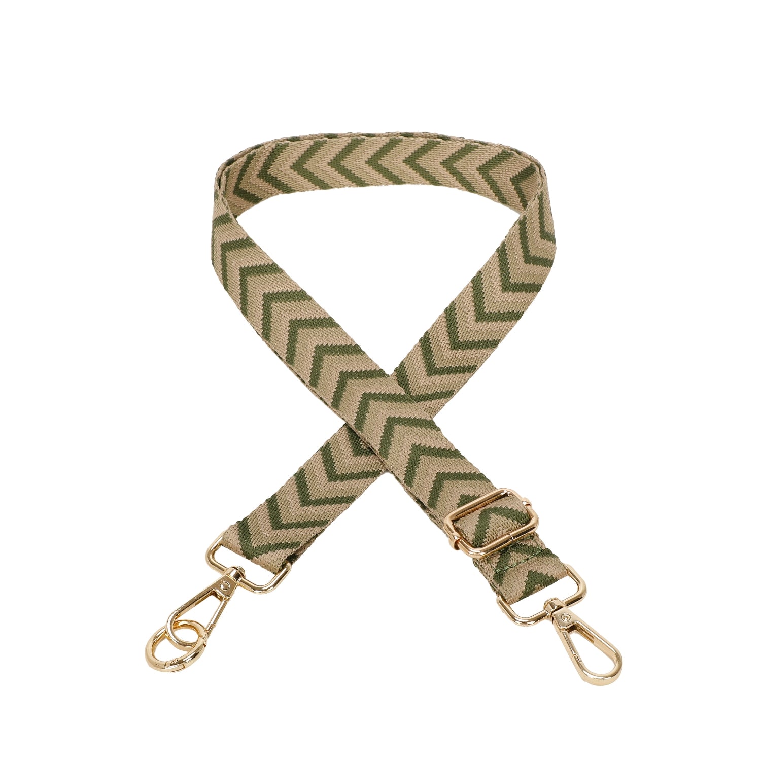 Skinny Chevron Print Woven Strap Gold Hardware Choose From 8 Colours