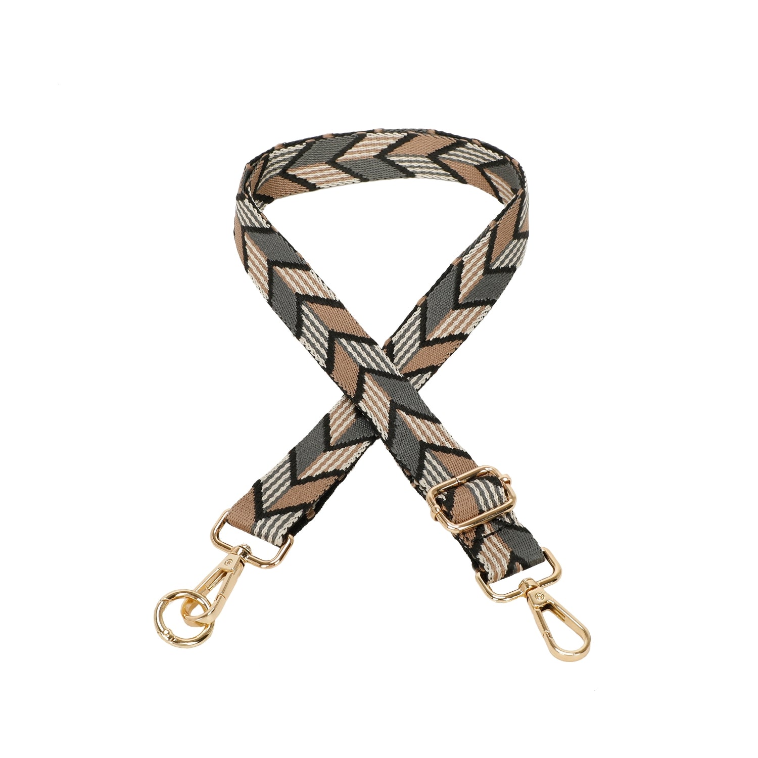 Skinny Chevron Print Woven Strap Gold Hardware Choose From 8 Colours