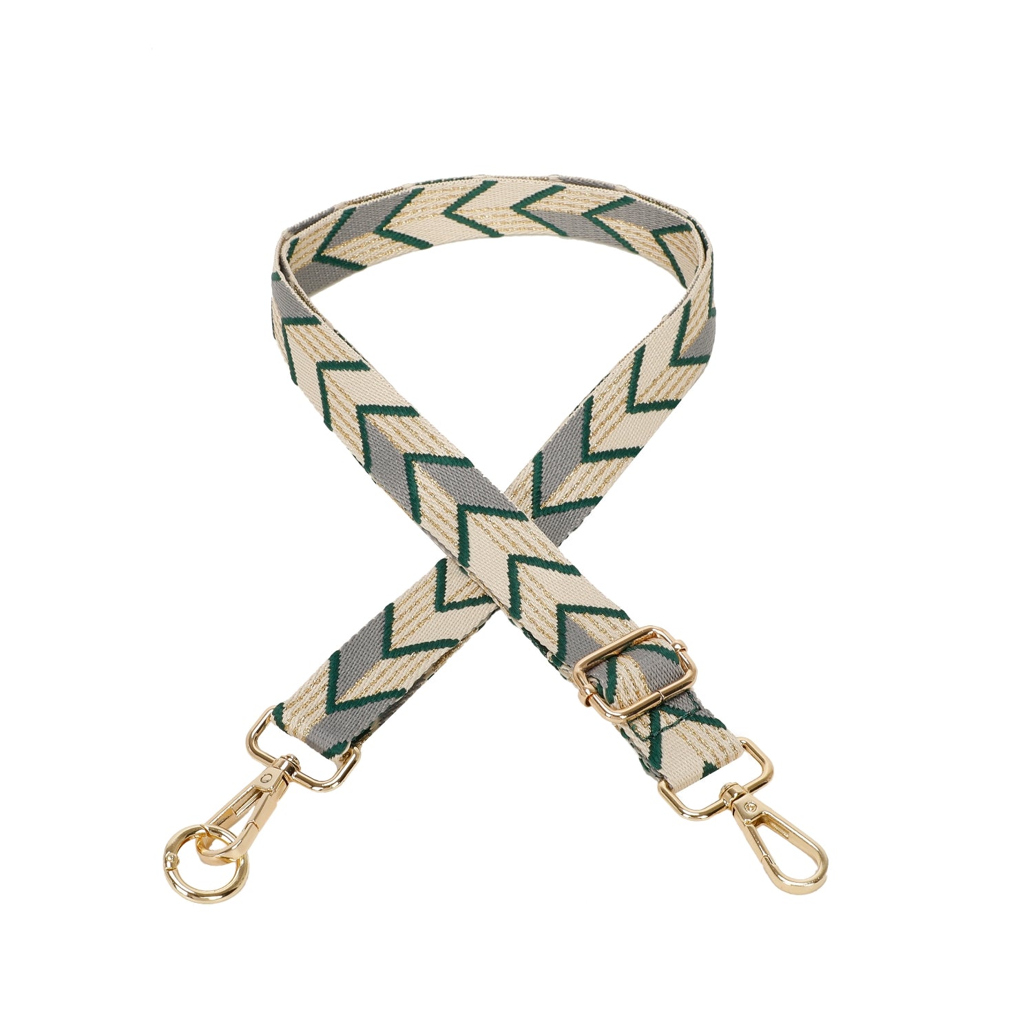 Skinny Chevron Print Woven Strap Gold Hardware Choose From 8 Colours