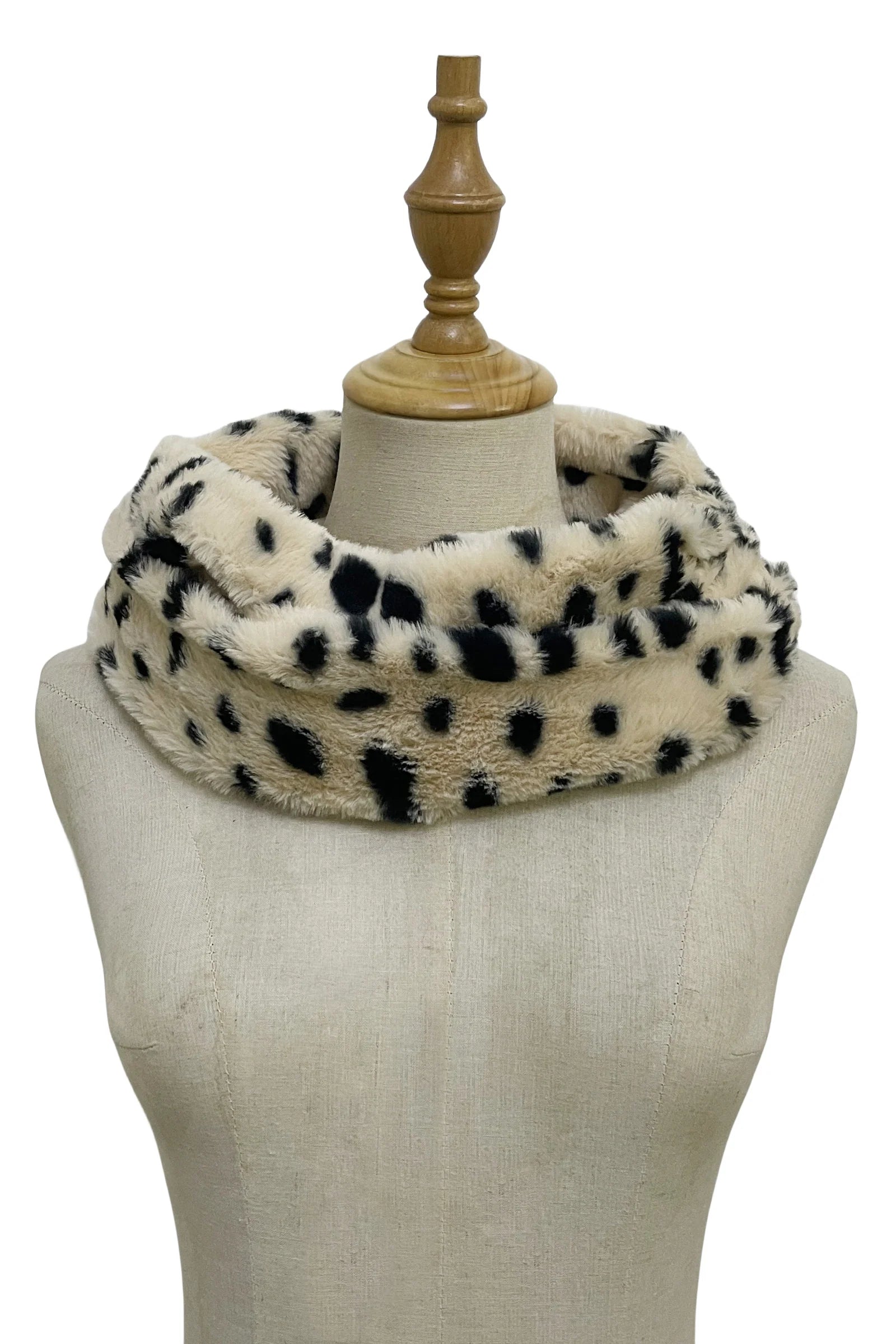 Dalmatian Print Faux Fur Twist Snood