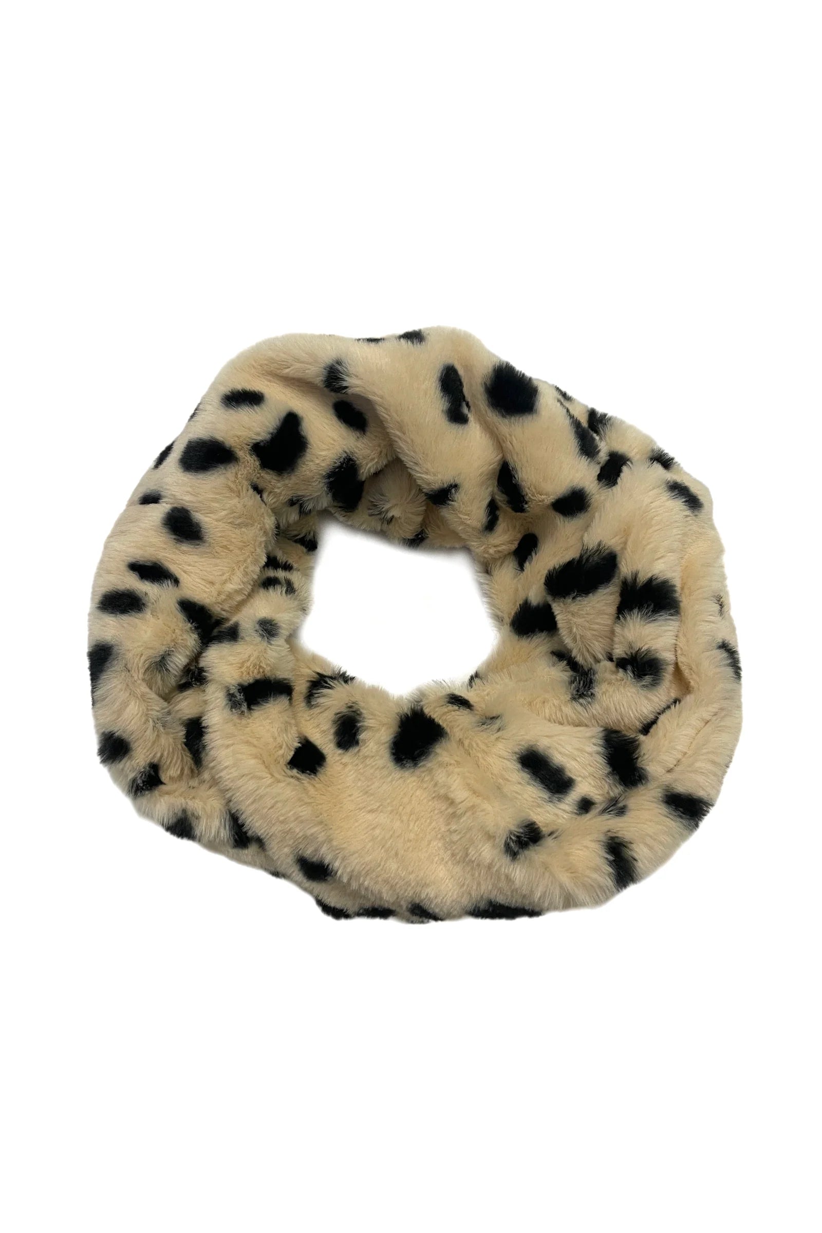 Dalmatian Print Faux Fur Twist Snood