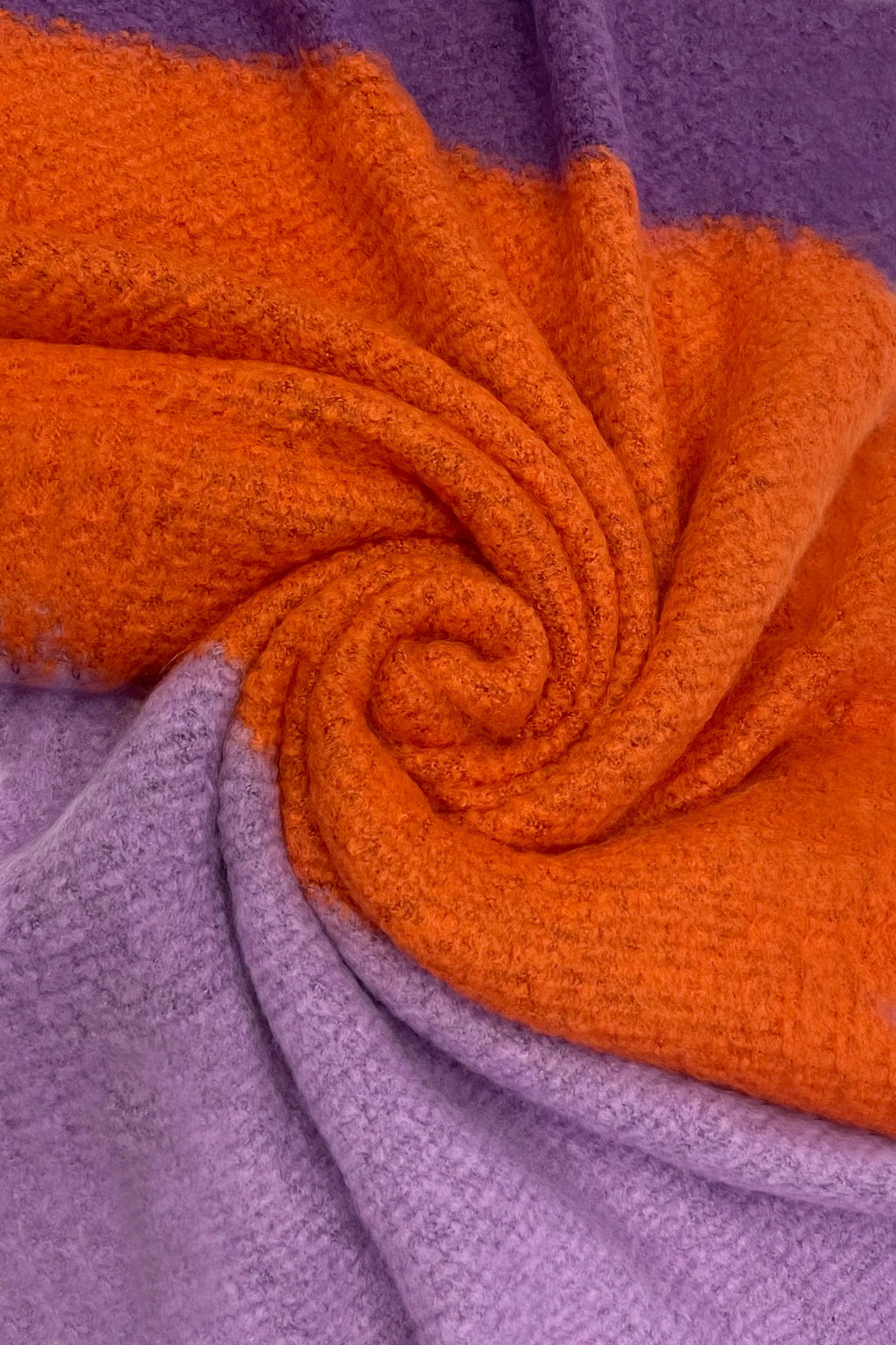 Orange and Purple Stripe Colour Diagonal Edge Wool Scarf