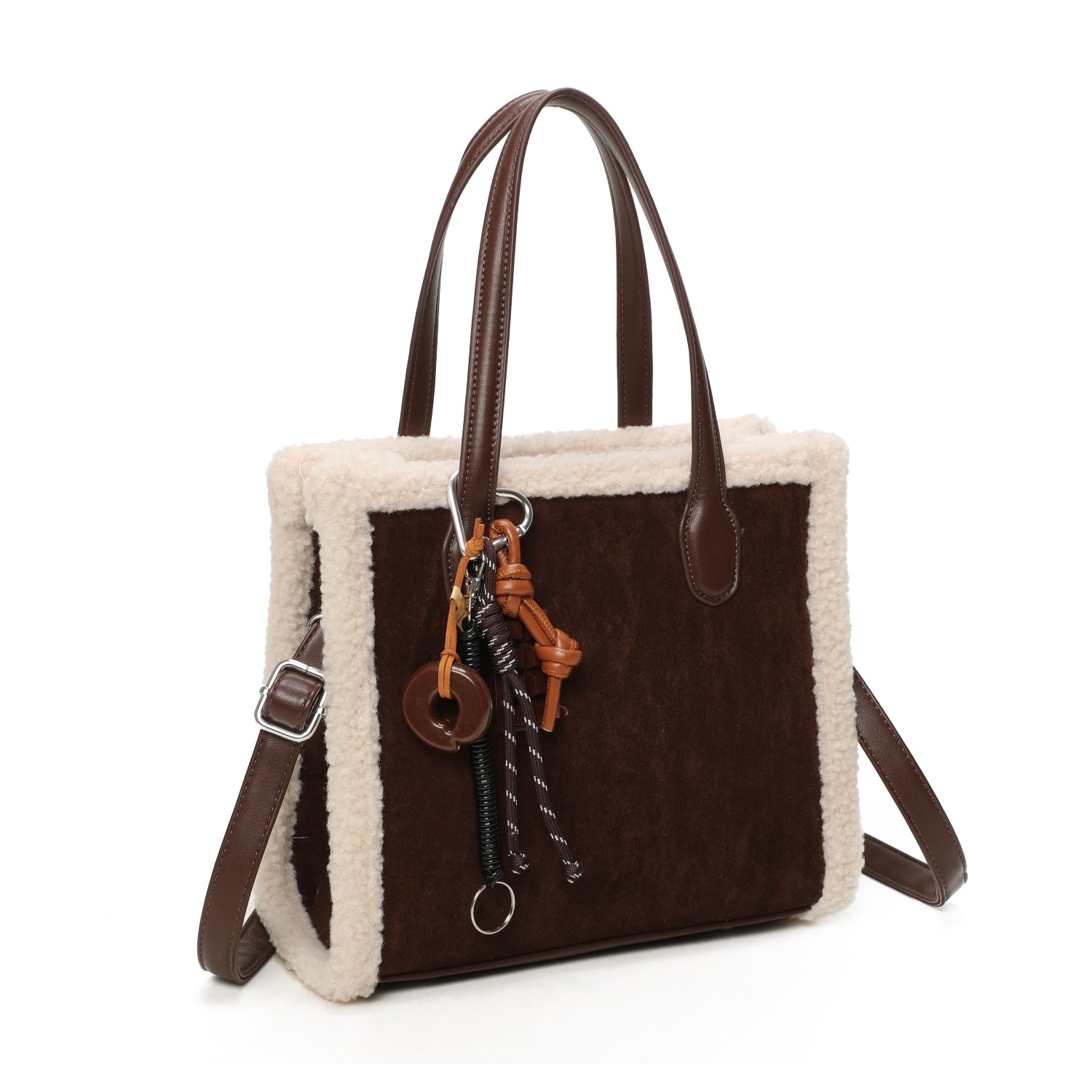 Borg Tote Bag with Charm Choose From 5 Colours