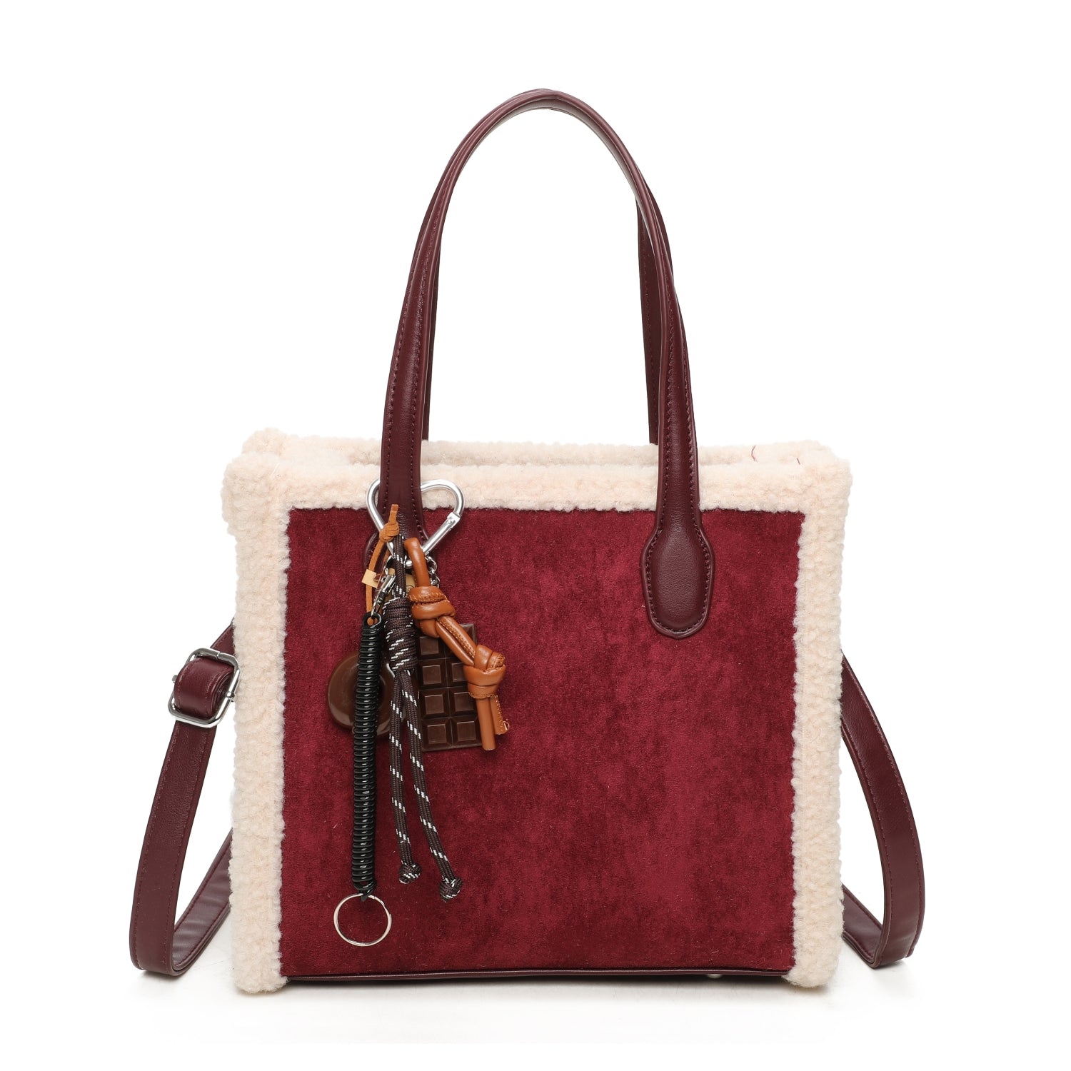 Borg Tote Bag with Charm Choose From 5 Colours