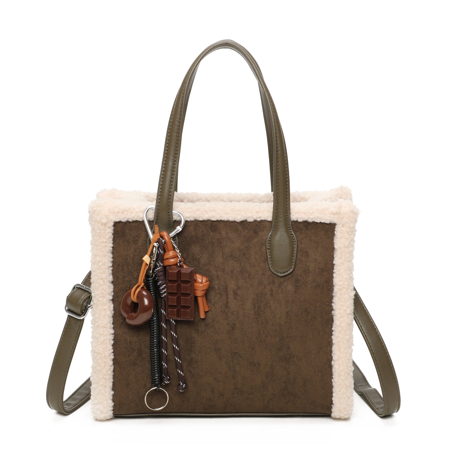 Borg Tote Bag with Charm Choose From 5 Colours