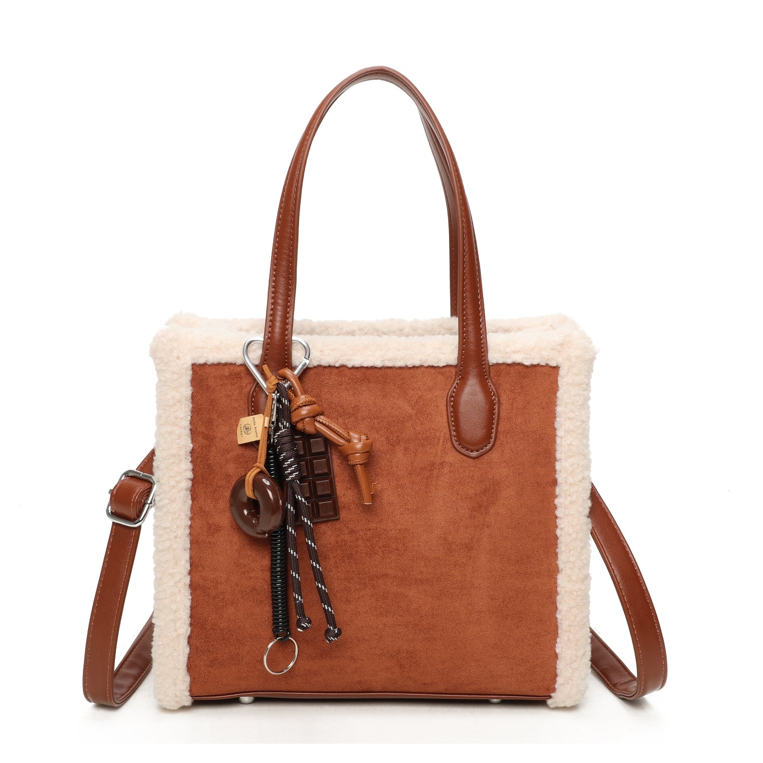 Borg Tote Bag with Charm Choose From 5 Colours