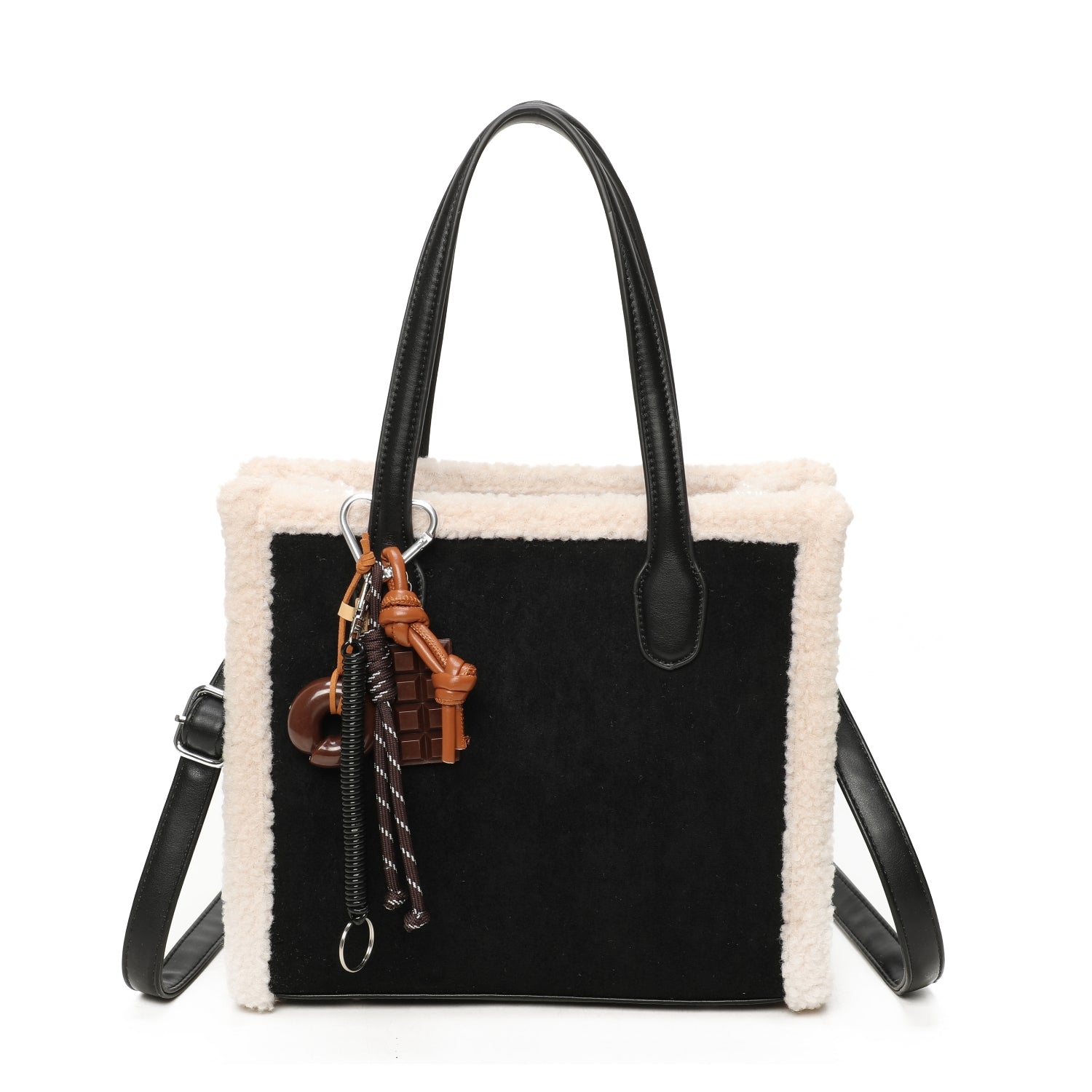 Borg Tote Bag with Charm Choose From 5 Colours