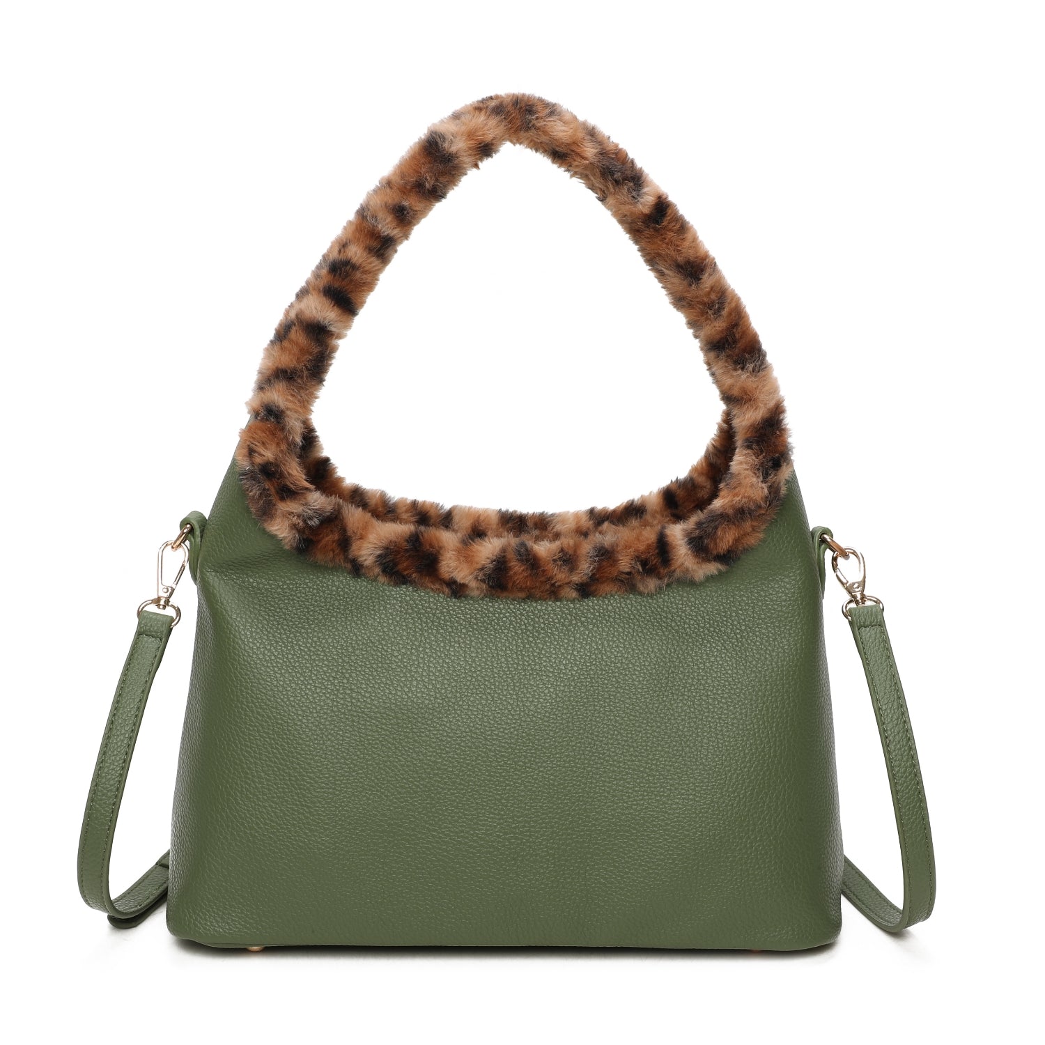 Leopard Print Faux Fur Handle Shoulder Bag Choose From 5 Colours