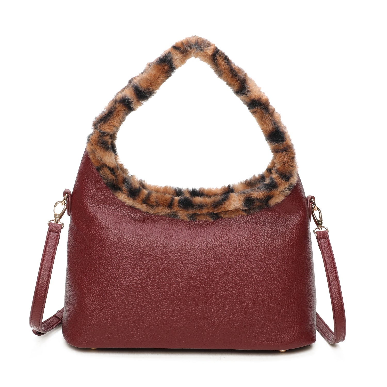 Leopard Print Faux Fur Handle Shoulder Bag Choose From 5 Colours
