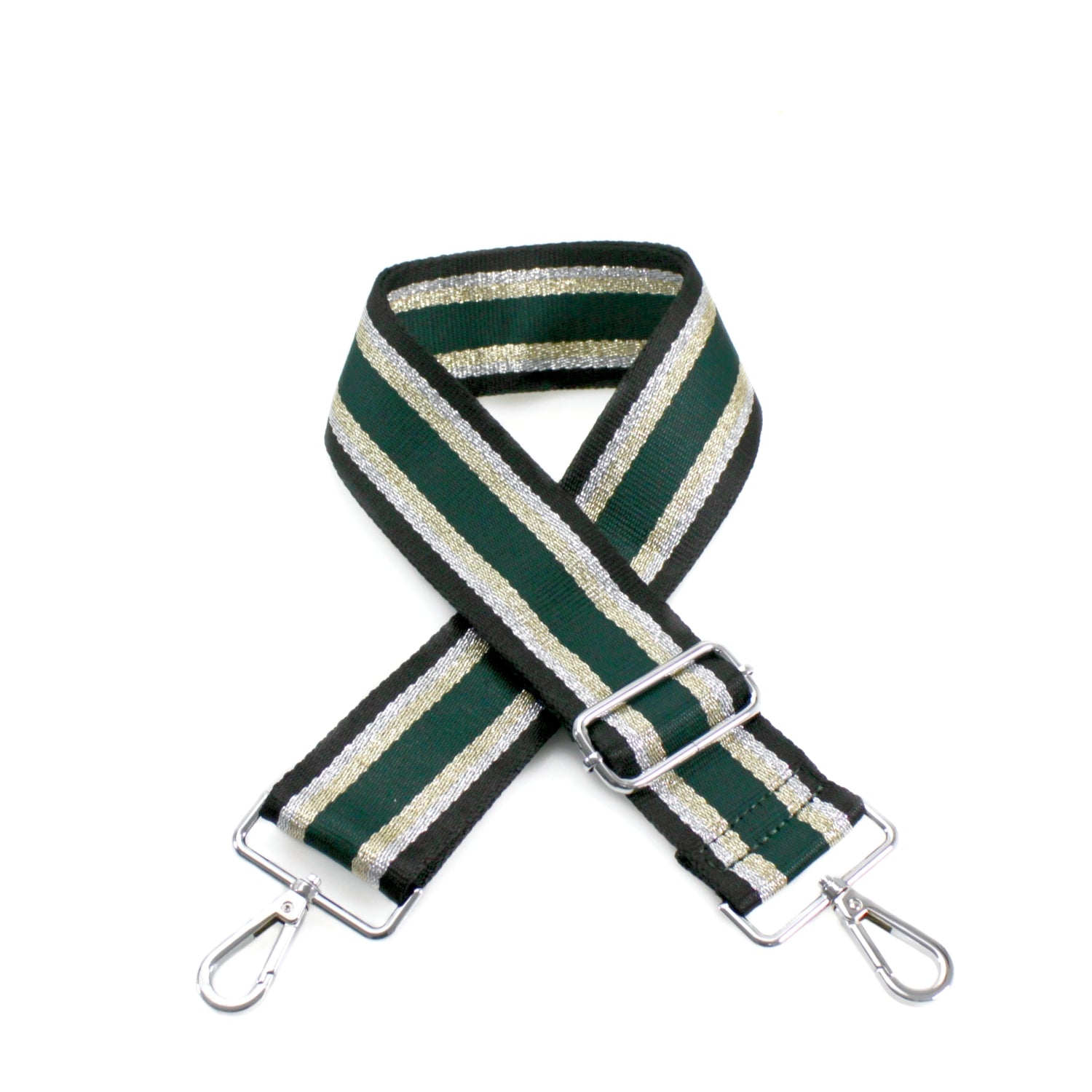 Canvas Strap - Black Green Stripes