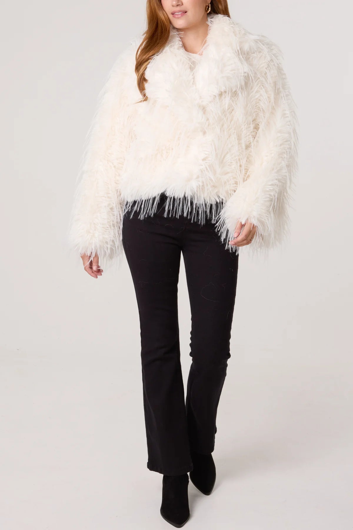 Ivory Shaggy Faux Fur Jacket