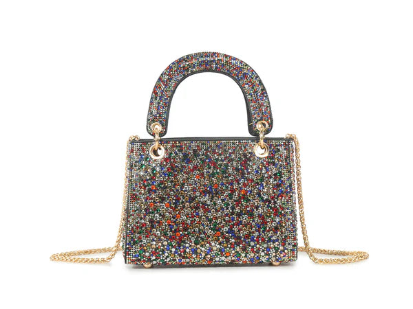 Vintage Style Multi Coloured Gem Evening Bag