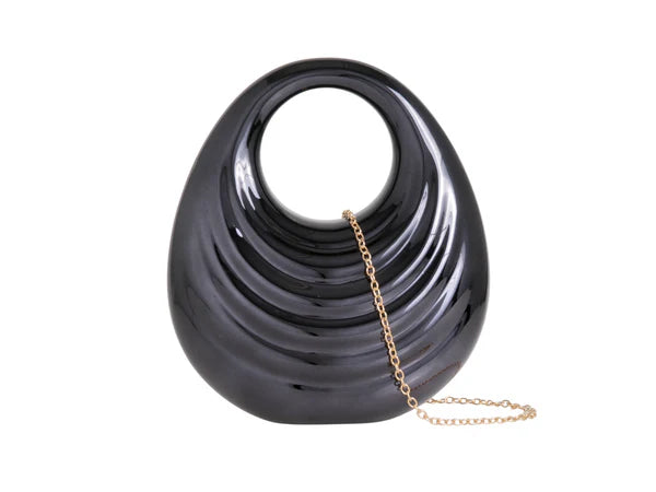 Black Swirl Hard Shell Evening Bag