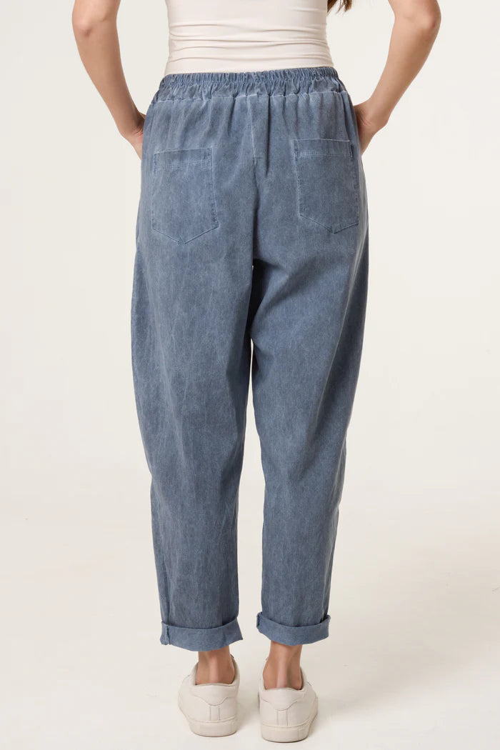 Dark Denim Washed Relaxed Fit Magic Trousers