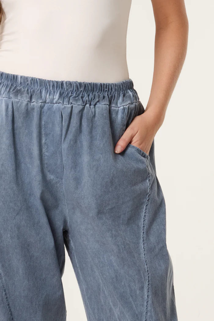 Dark Denim Washed Relaxed Fit Magic Trousers
