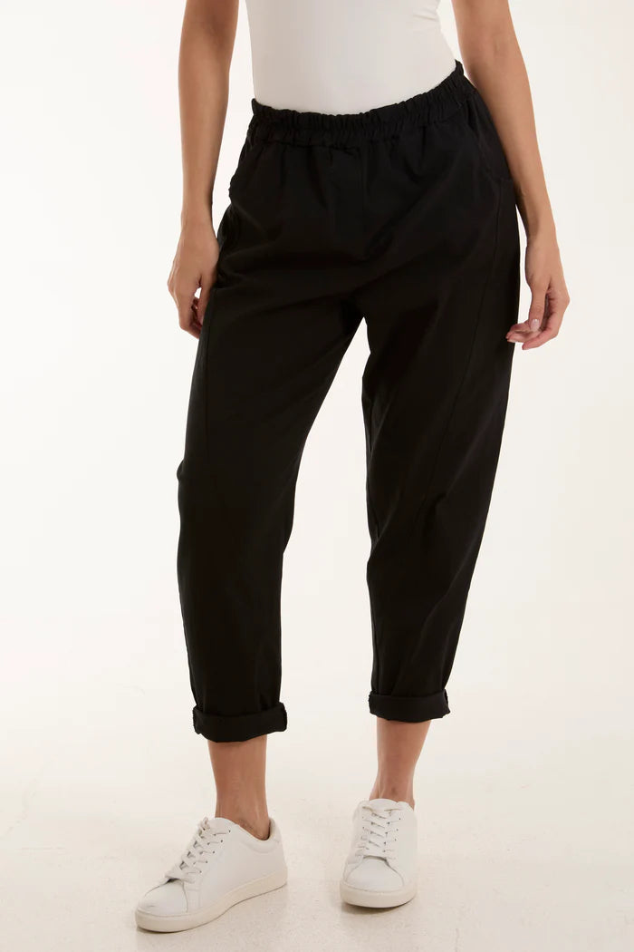 Black Washed Relaxed Fit Magic Trousers