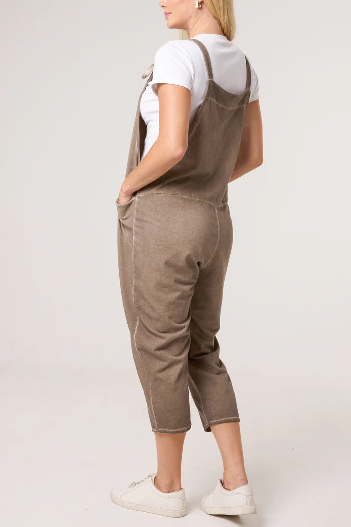 Mocha Stone Wash Dungarees