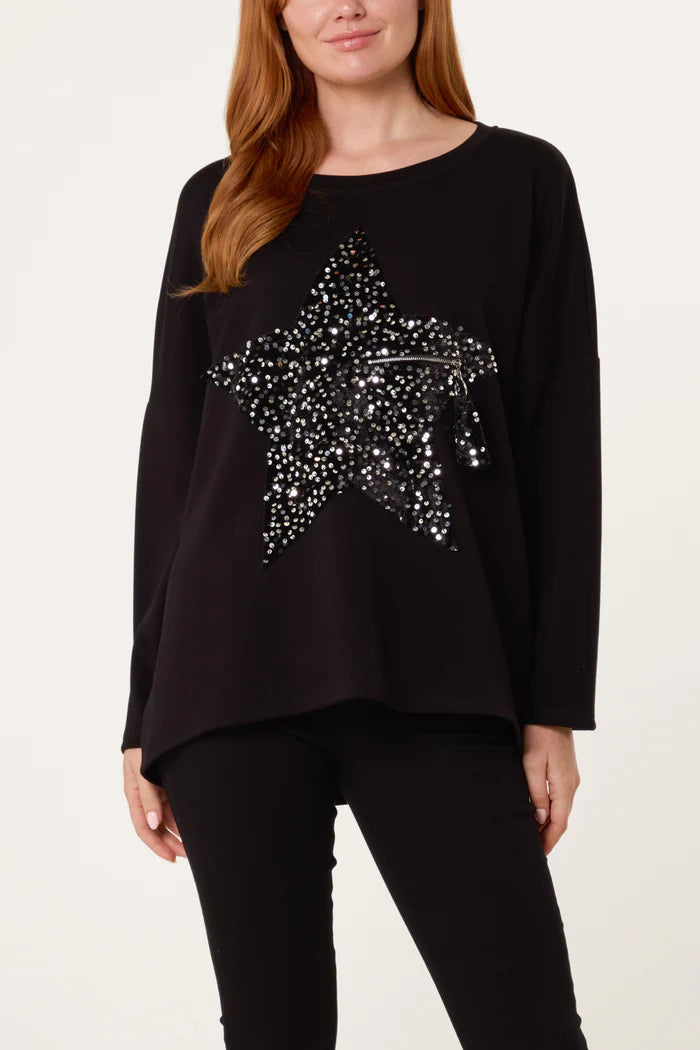 Sequin Star Soft Touch Sweatshirt