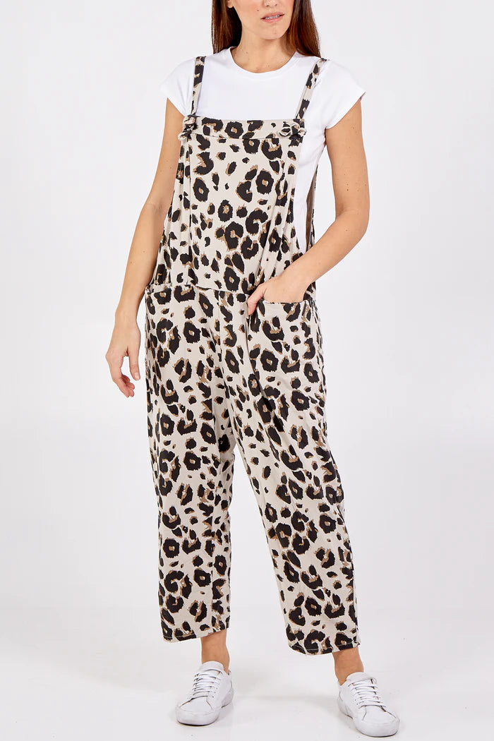 Leopard Print Dungarees