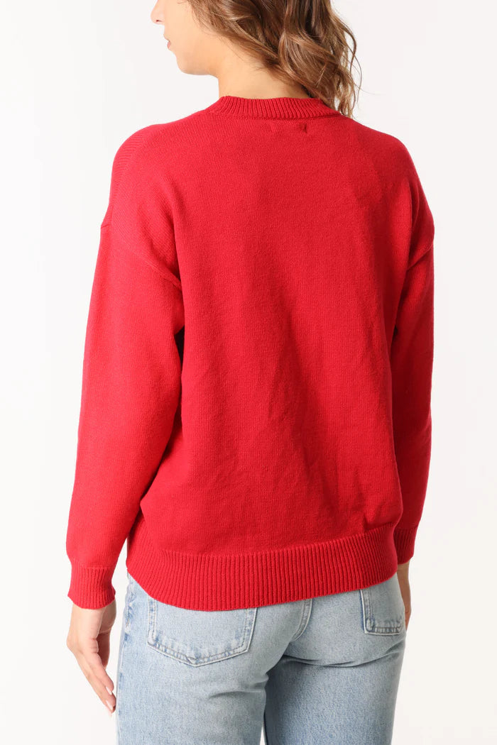 Red Teddy Bear Crew Neck Jumper
