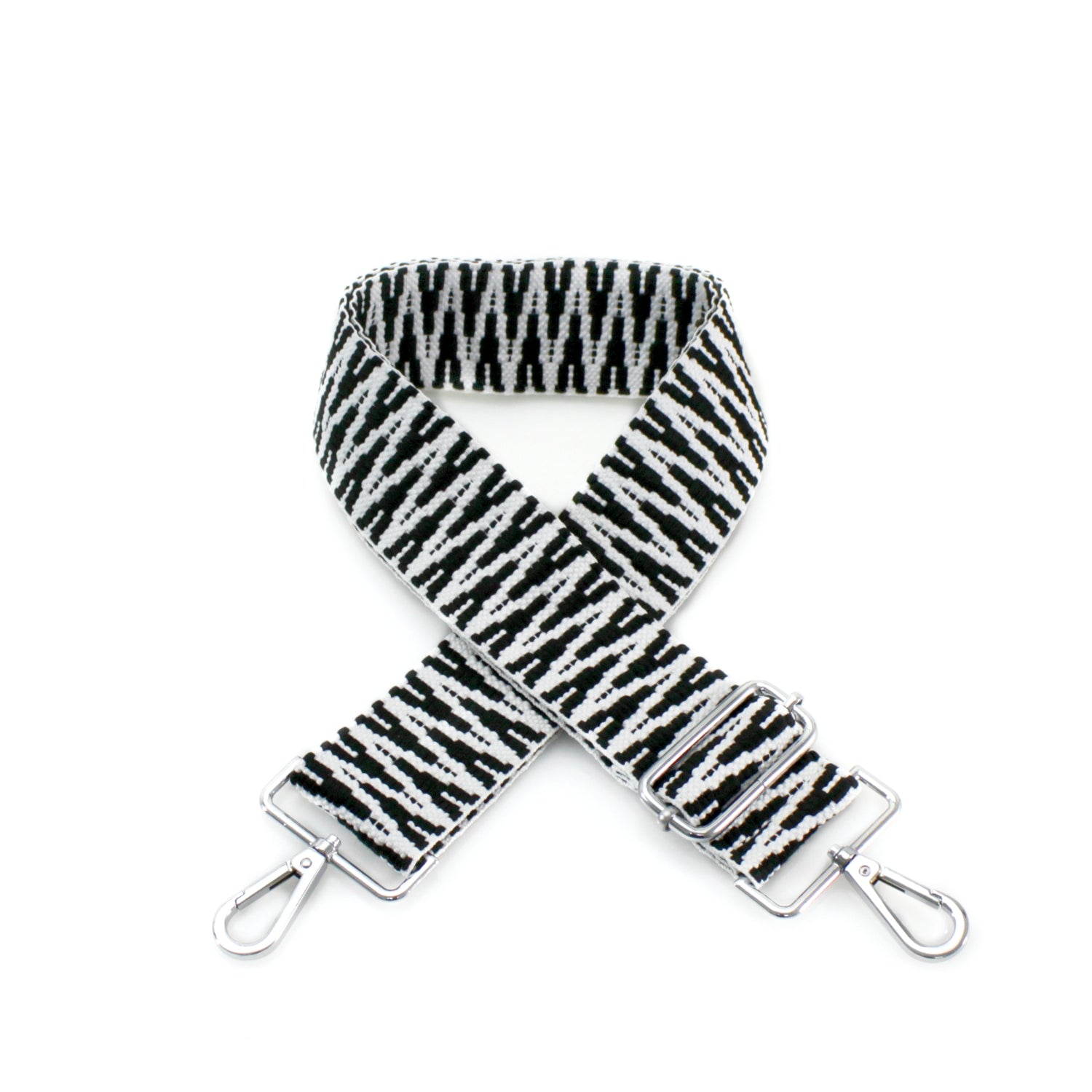 Canvas Strap- Black white Threads