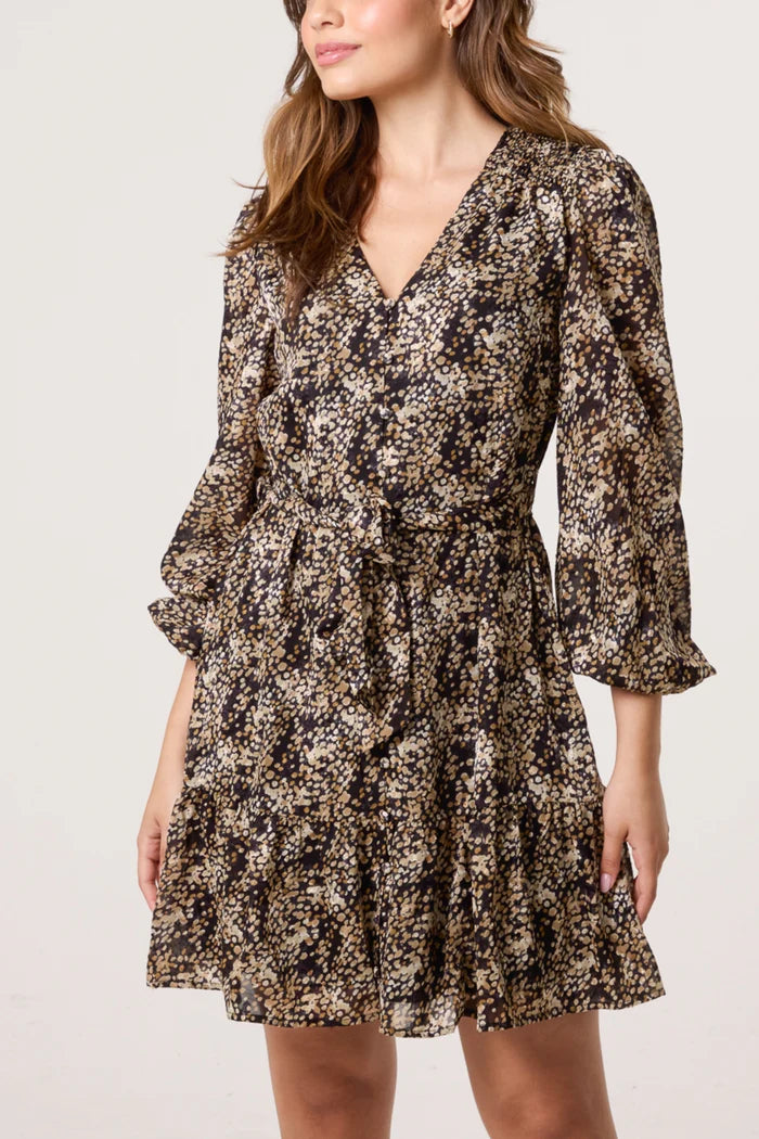 Spotty Printed Belted Mini Dress