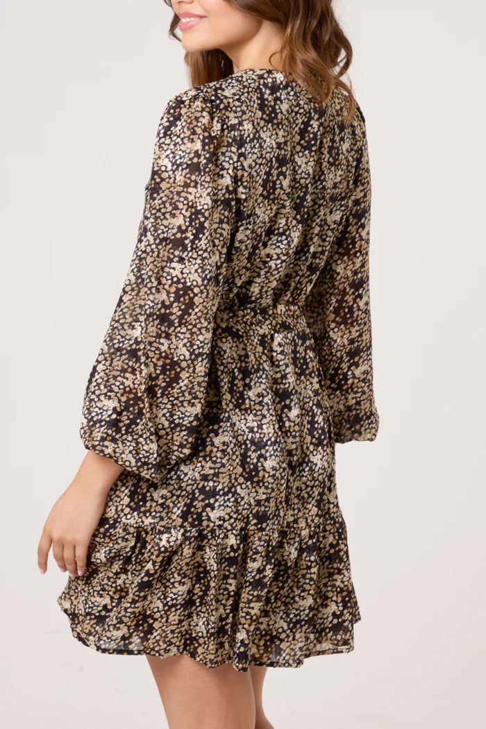 Spotty Printed Belted Mini Dress