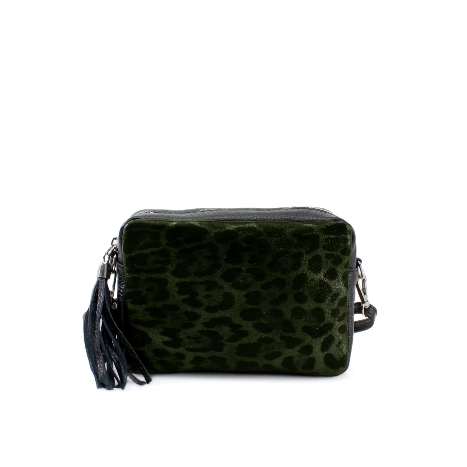Leather Black Leopard Print Crossbody Bag Choose From 6 Colours