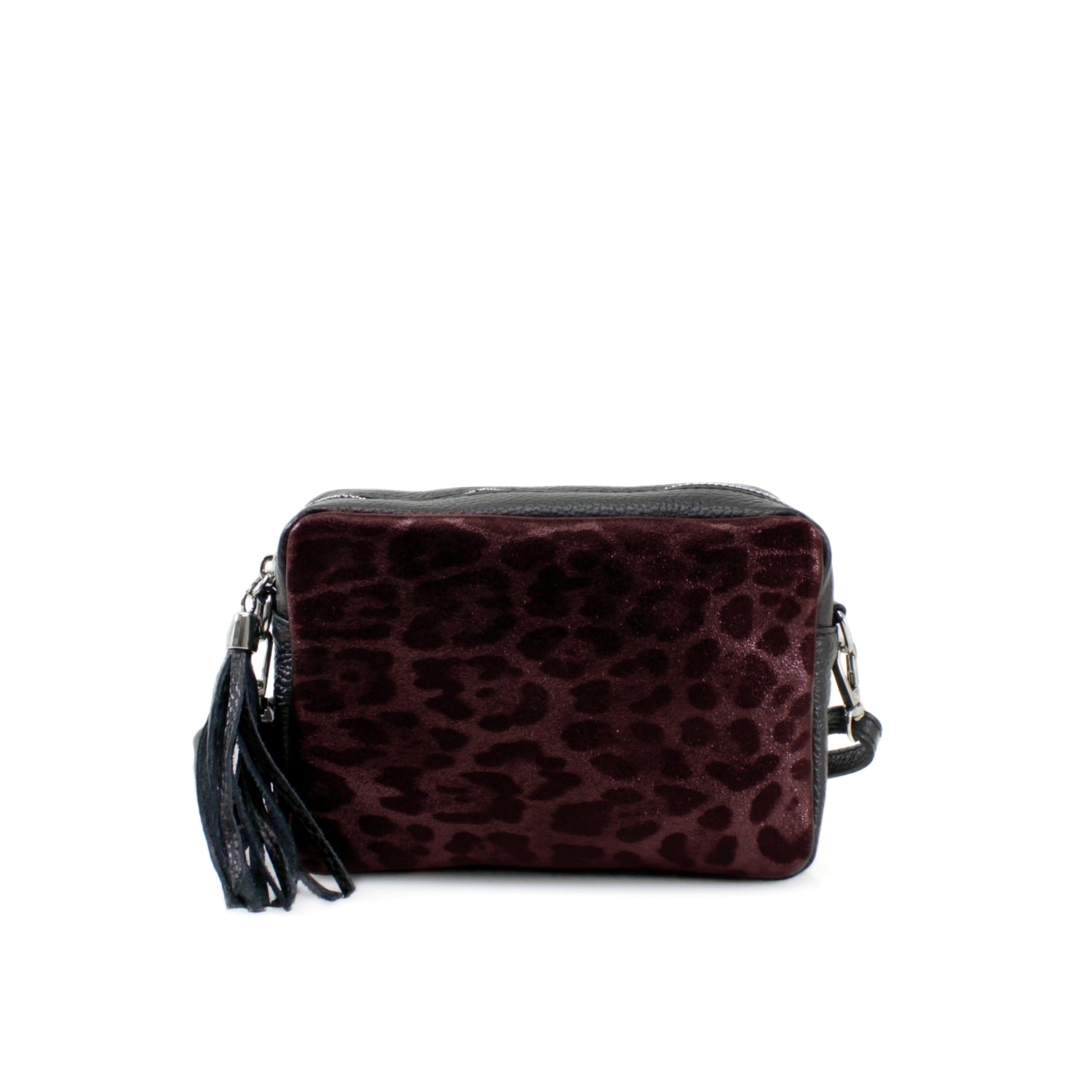 Leather Black Leopard Print Crossbody Bag Choose From 6 Colours