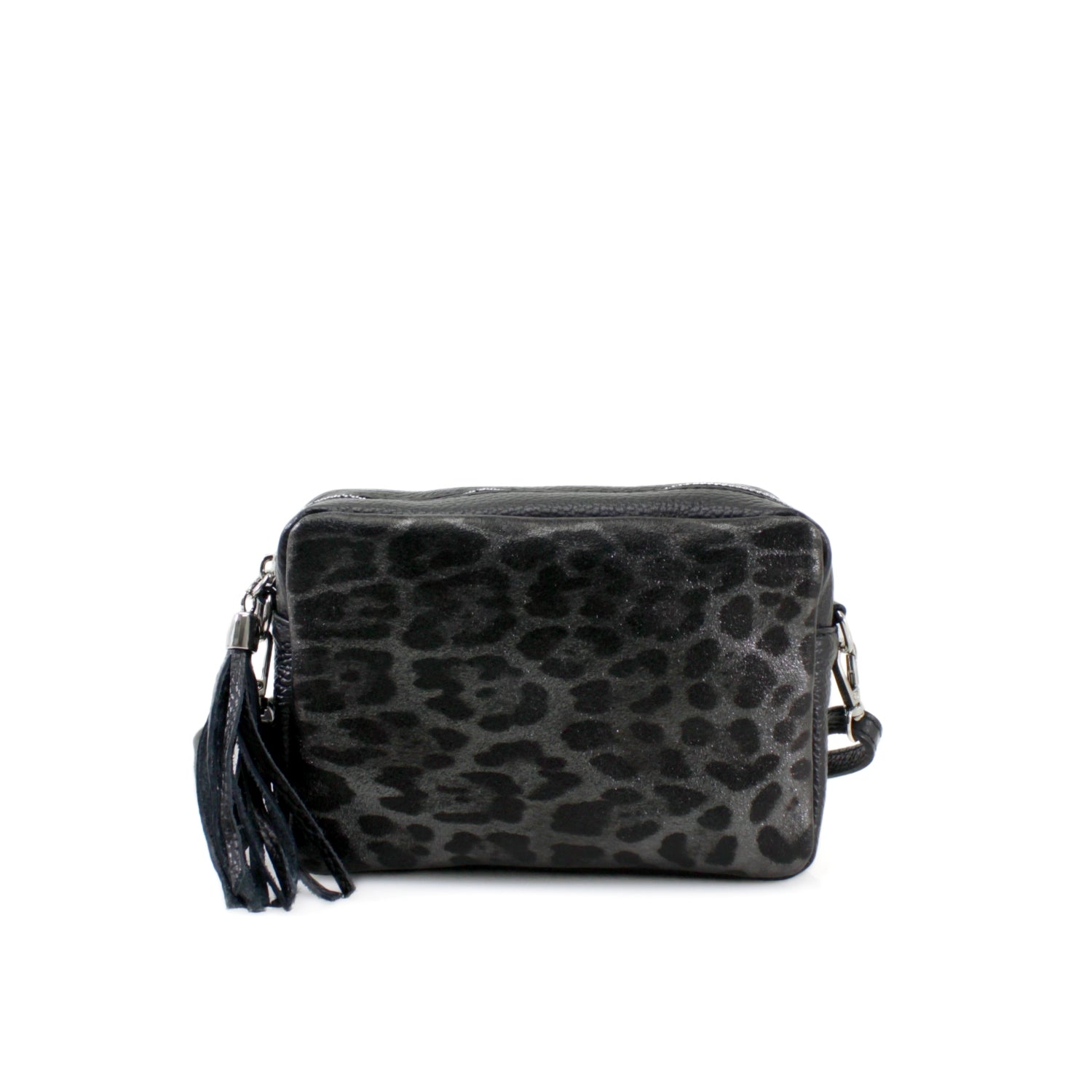 Leather Black Leopard Print Crossbody Bag Choose From 6 Colours