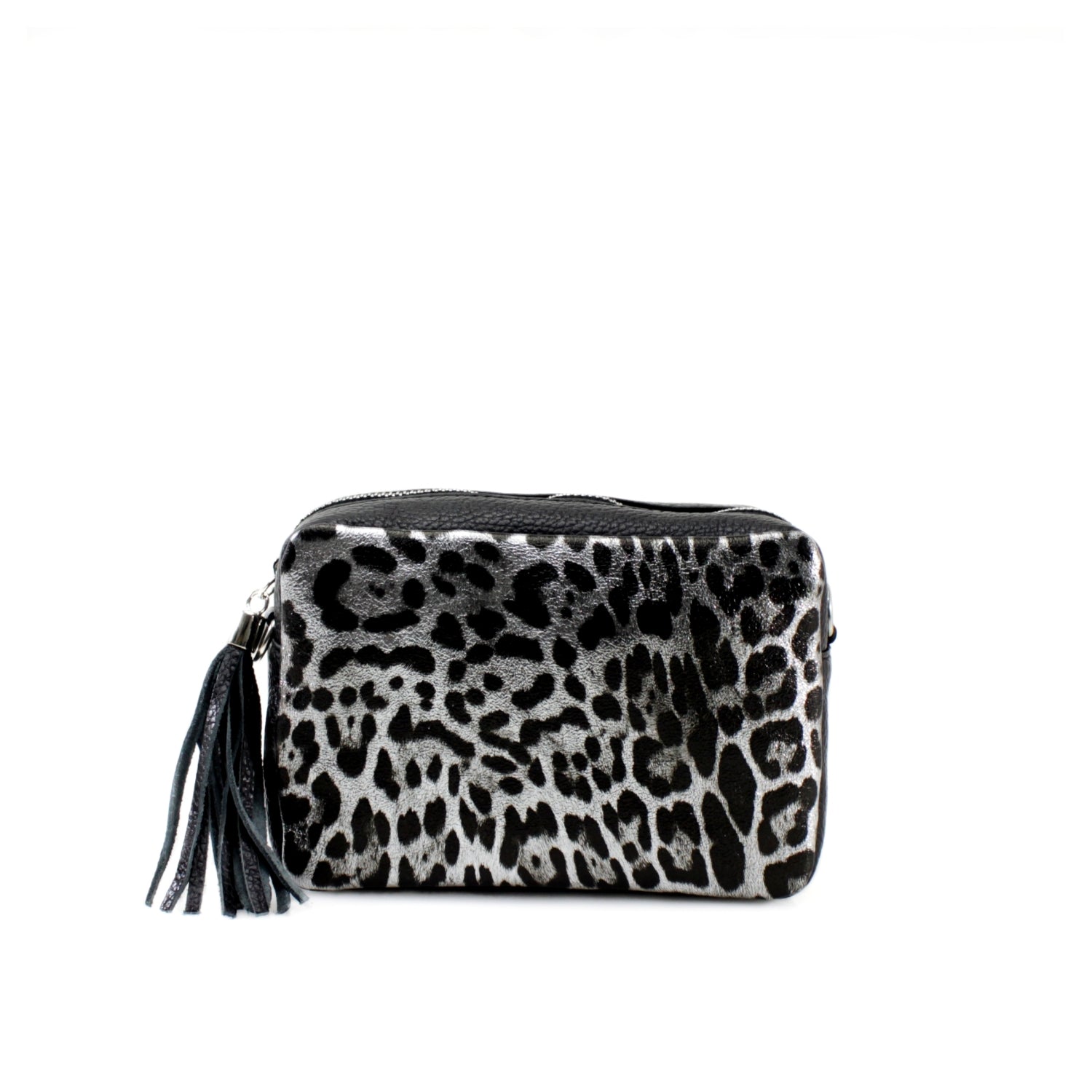 Leather Black Leopard Print Crossbody Bag Choose From 6 Colours