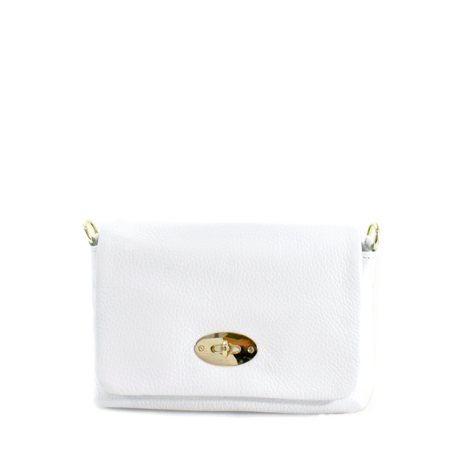 Gold Lock Leather Crossbody Bag Choose From 14 Colours