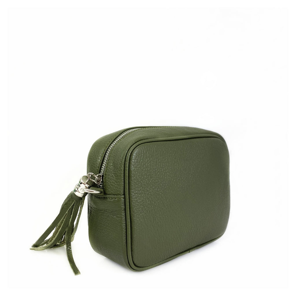 Italian Leather Crossbody Camera Bag Silver Hardware Choose From 37 Colours