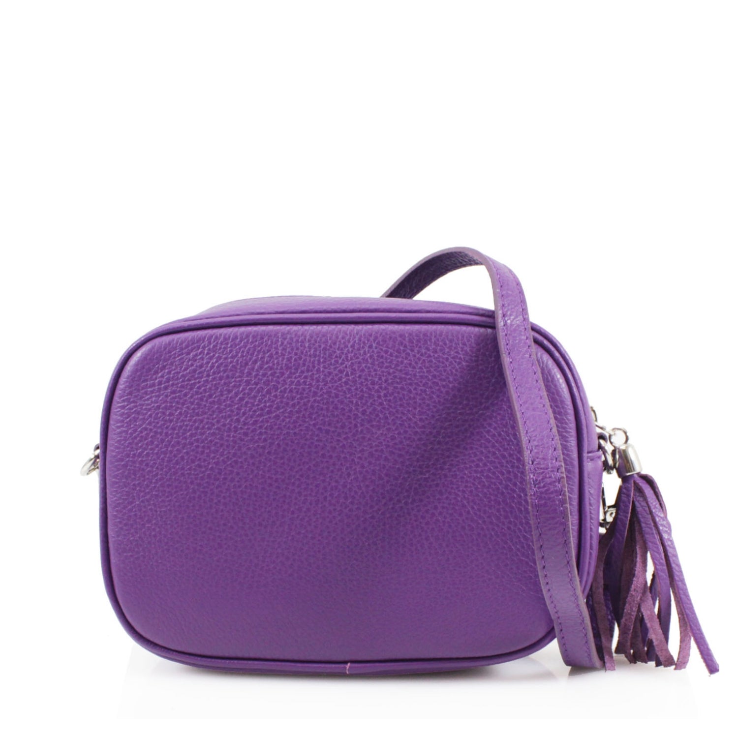 Italian Leather Crossbody Camera Bag Silver Hardware Choose From 37 Colours