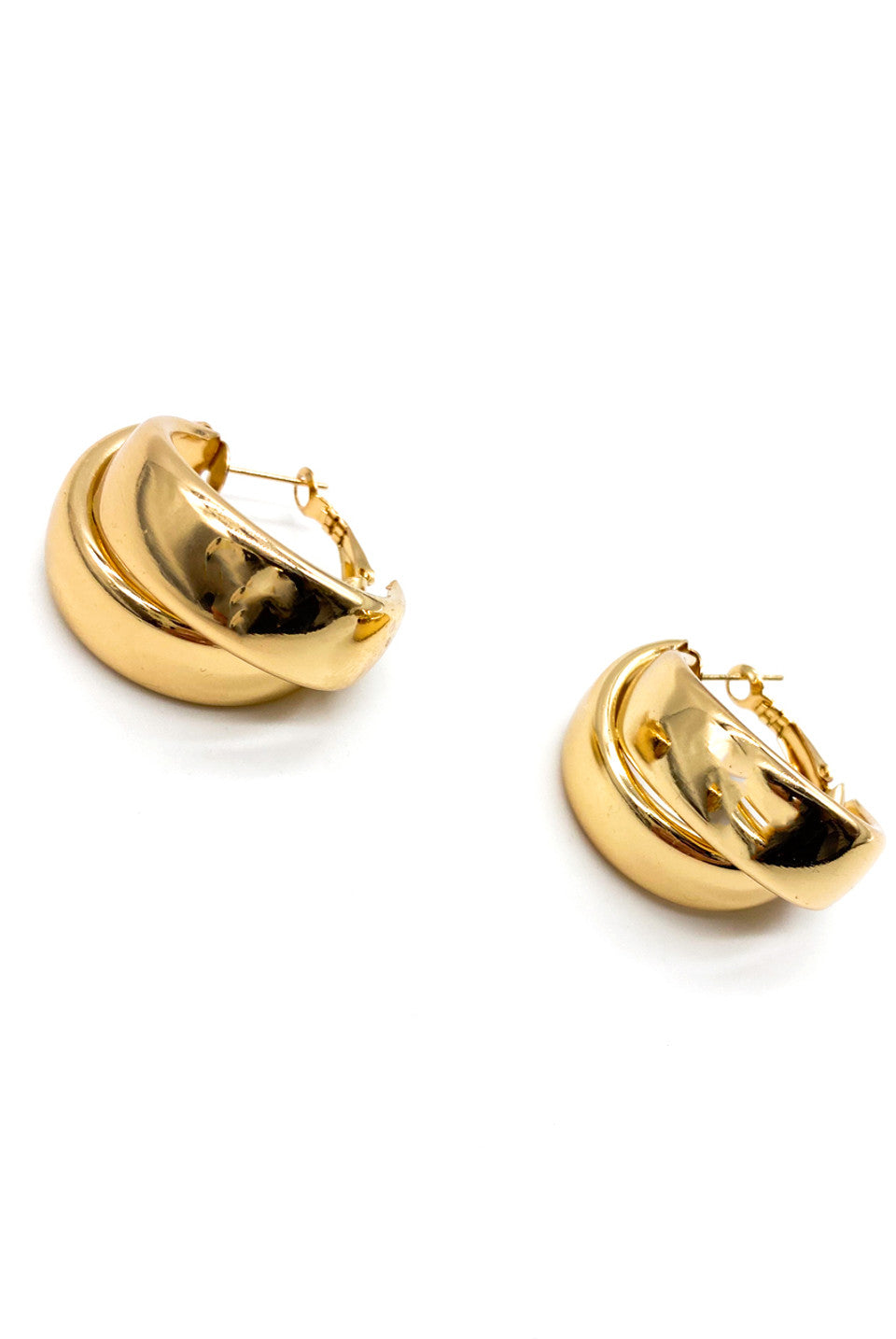 Gold Chunky Double Hoop Earrings