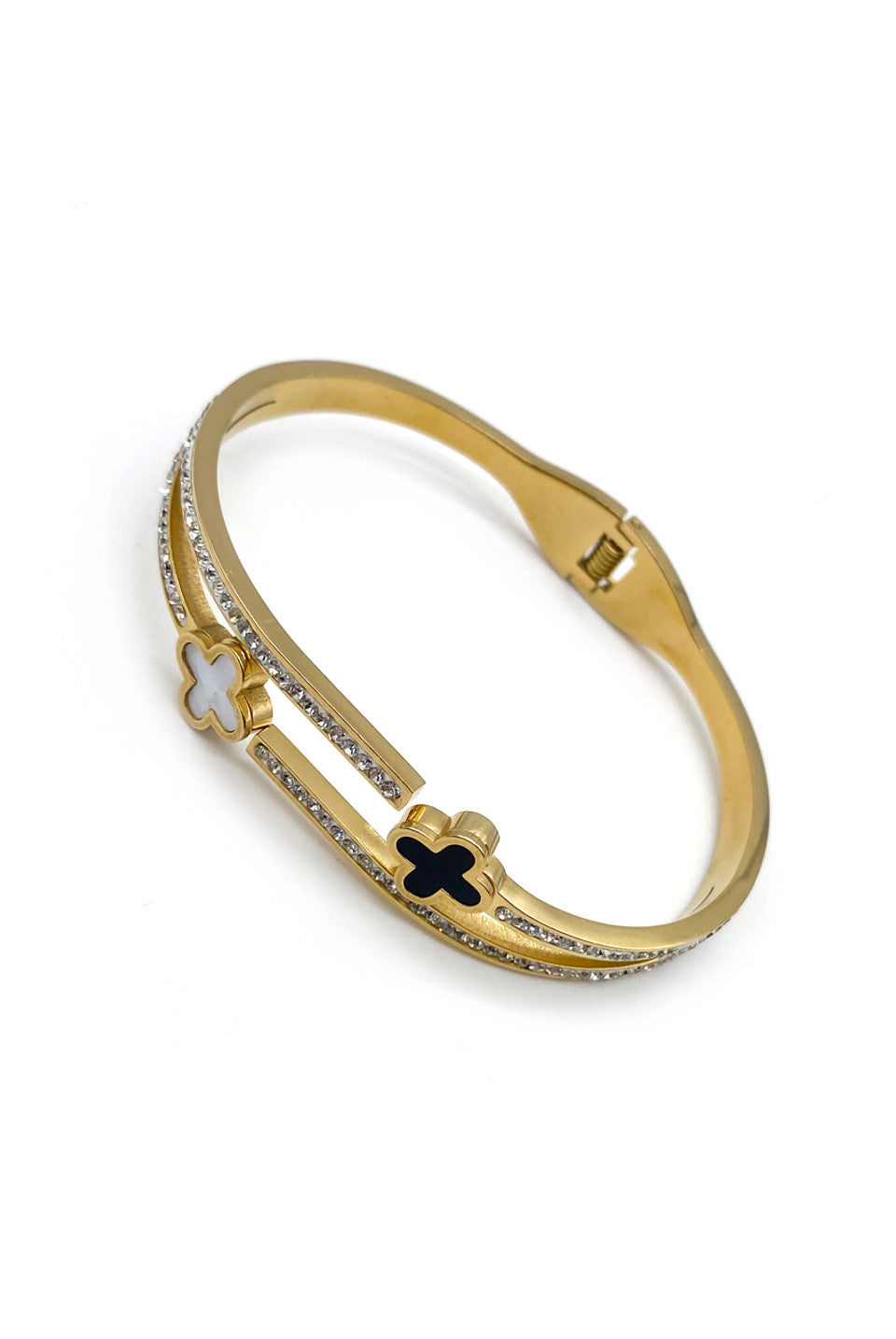 Monochrome Gold Clover Style Bangle