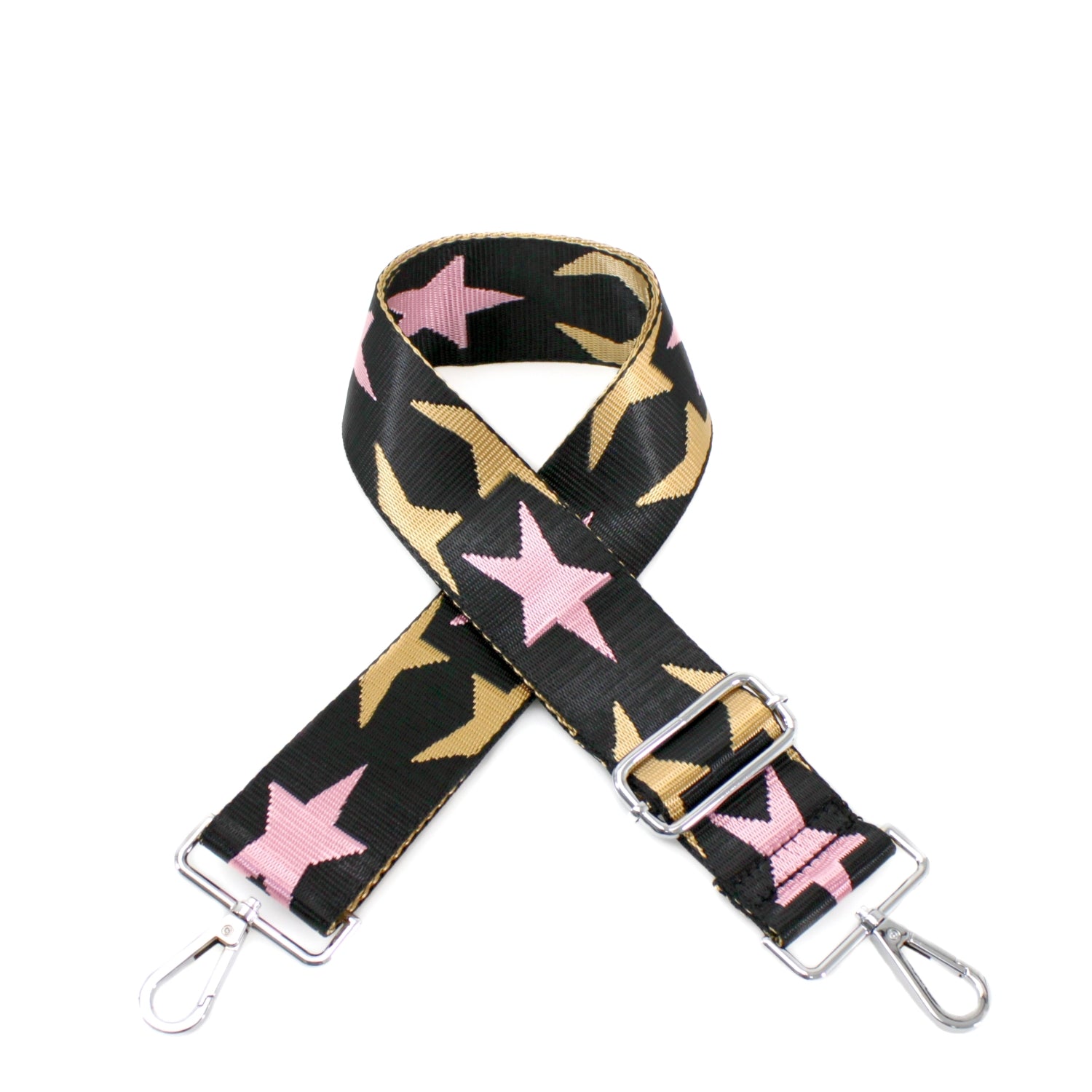 Canvas Strap- Gold & Pink Stars