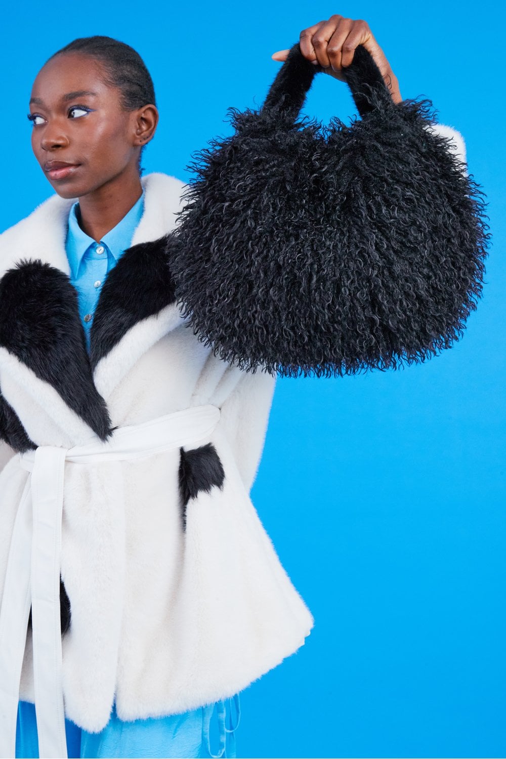 Black Bamboo Eco Faux Fur Bag