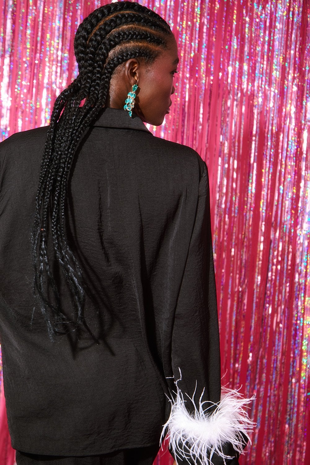 Black Day to Night Feather Co-ord